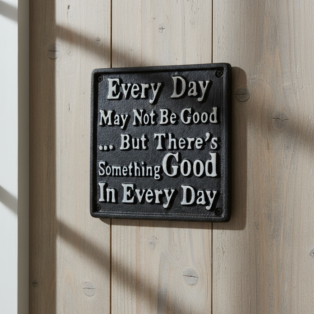 Inspirational Cast Iron Plaque, Uplifting Home Decor