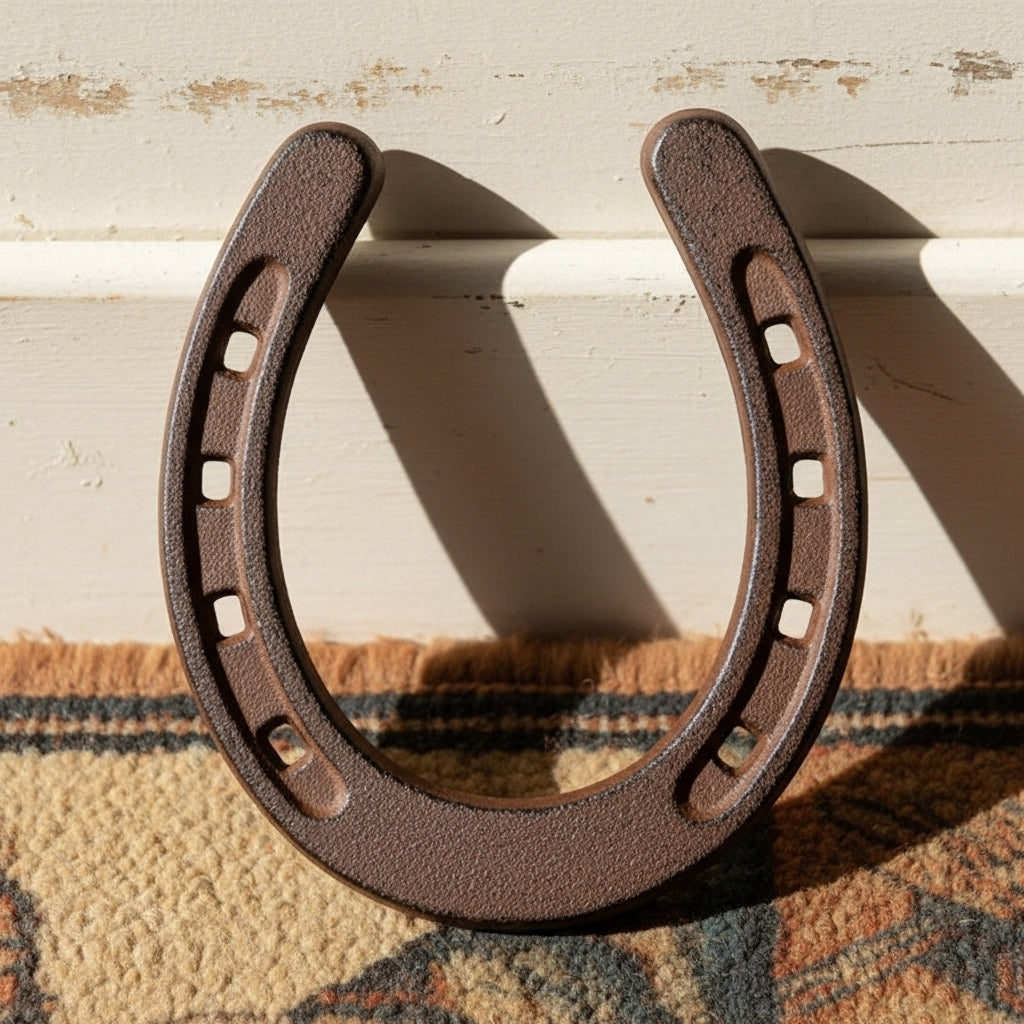 Cast Iron Horseshoe - Rustic Western Good Luck Charm, Home Decor Accent