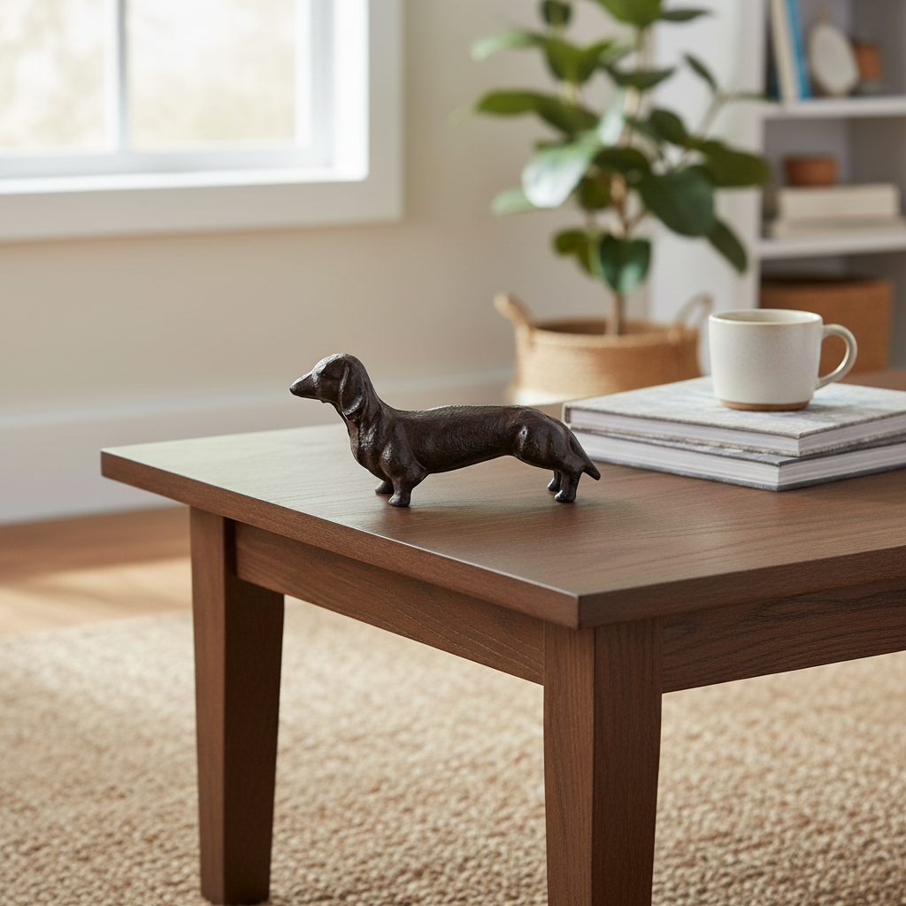 Charming Cast Iron Small Dog Figurine, Rustic Farmhouse Decor Accent