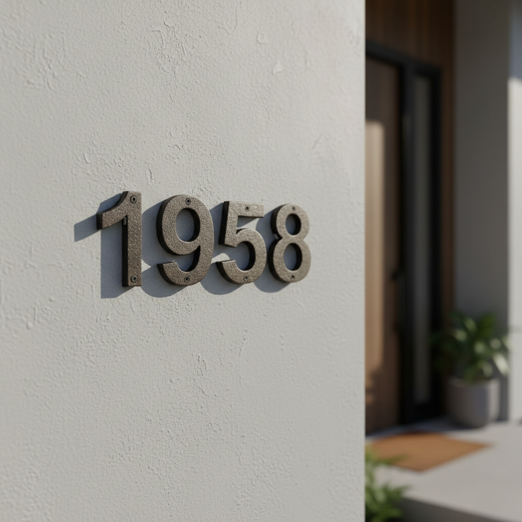 Cast Iron House Numbers, Rustic Modern Cast Iron Address Numbers