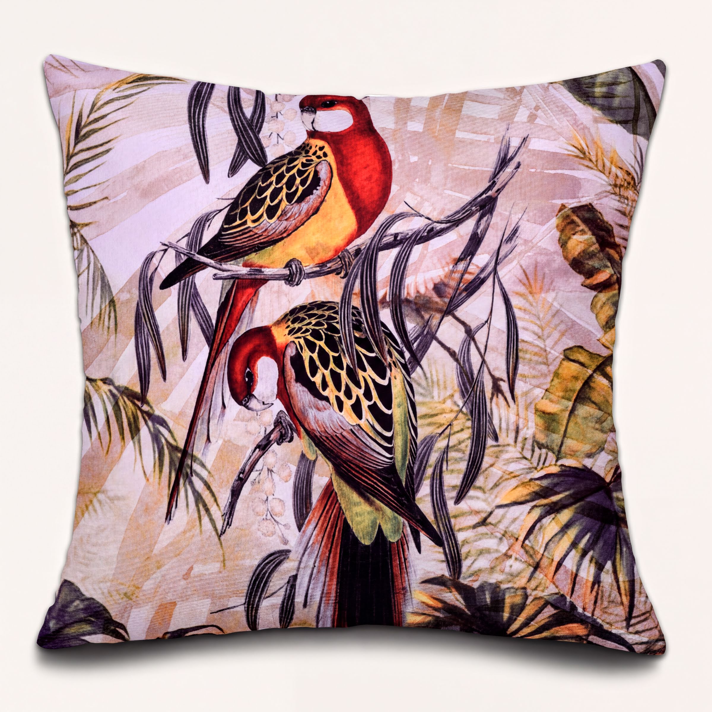 Birds Throw Pillow Covers - Set of 4 Decorative Printed Cushion Covers
