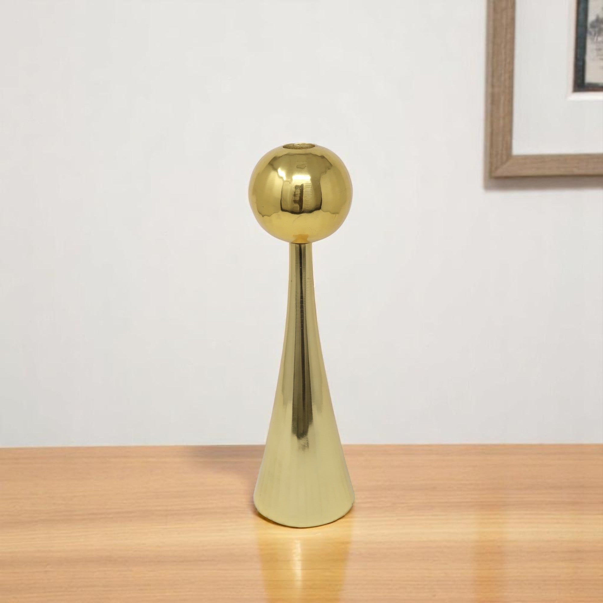 10 Gold Stainless Steel Tabletop Taper Candlestick