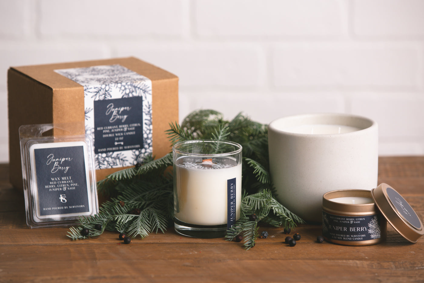 Juniper Berry Wooden Wick Candle