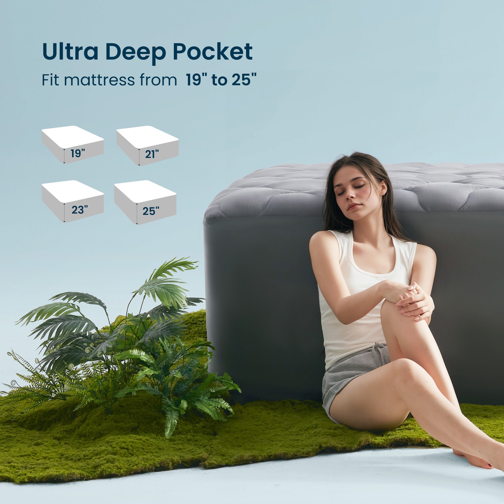 Quilted Air Mattress Topper - Ultra Deep Pocket Cover
