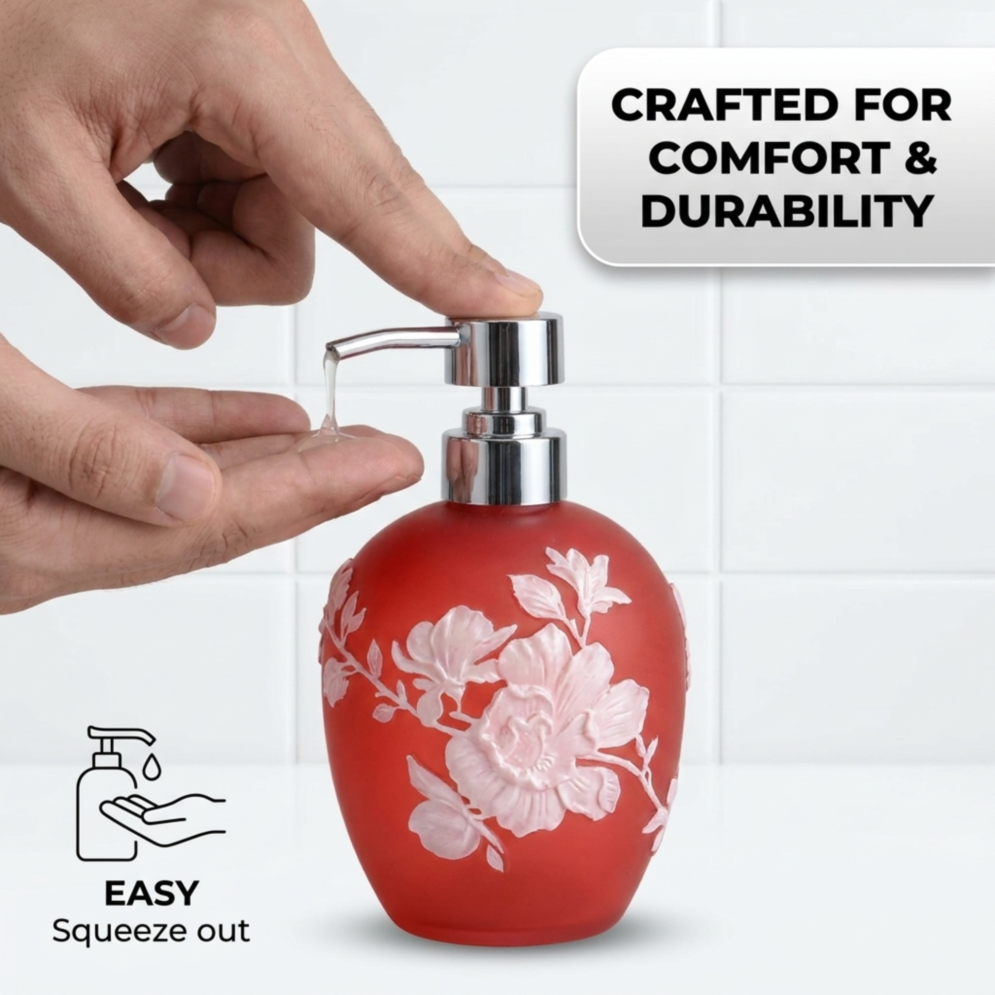 Bathroom Accessory Set – Elegant Polyresin Bath Décor Set with Soap Dispenser & Tumbler