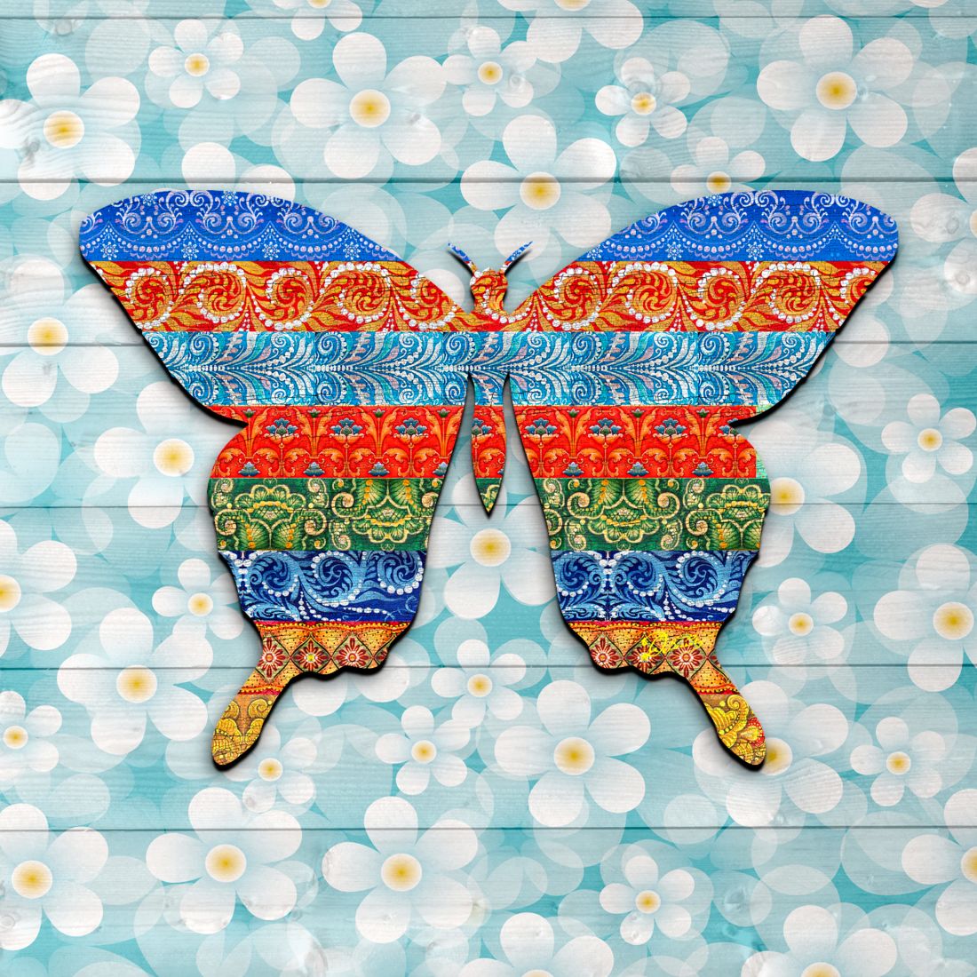 Quilted Butterfly Easter  Door Decor by G. DeBrekht - Easter Spring Decor - 8198718H