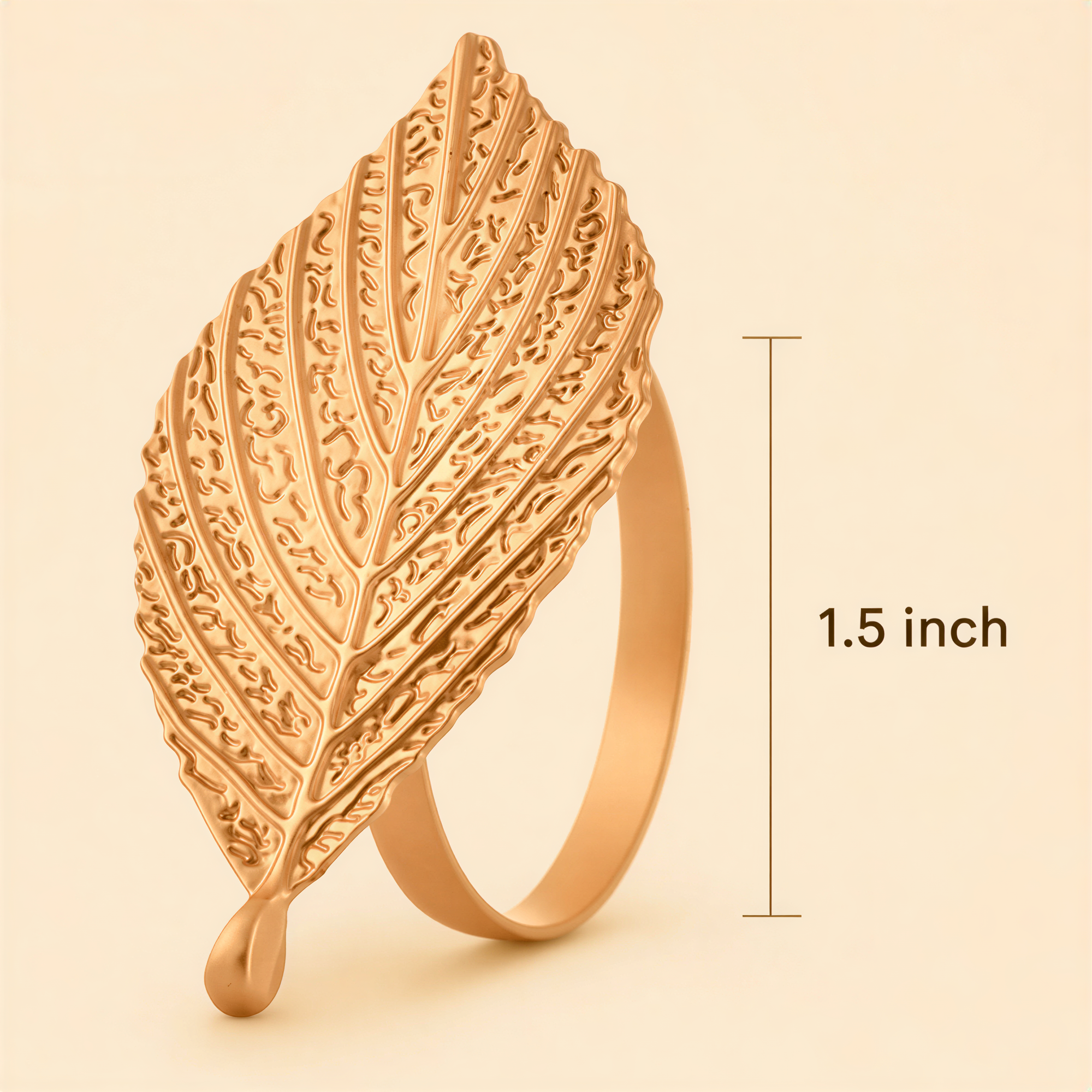 Gold Leaf Napkin Rings – Elegant Napkin Ring Set for Wedding Table Decor