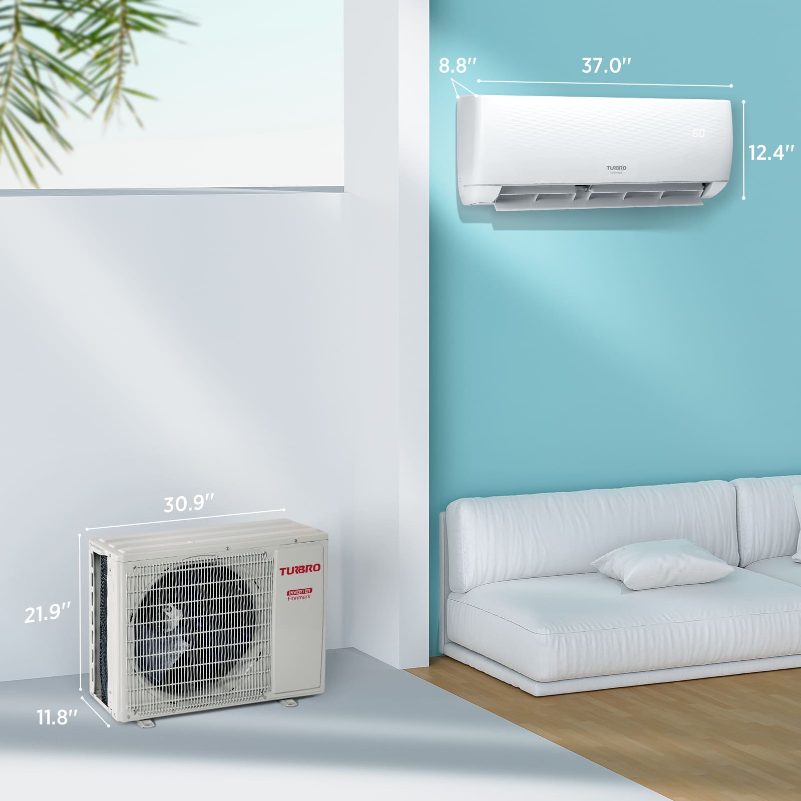Finnmark 18,000 BTU WiFi Ductless Mini Split AC with Heat Pump, 230V (R32)