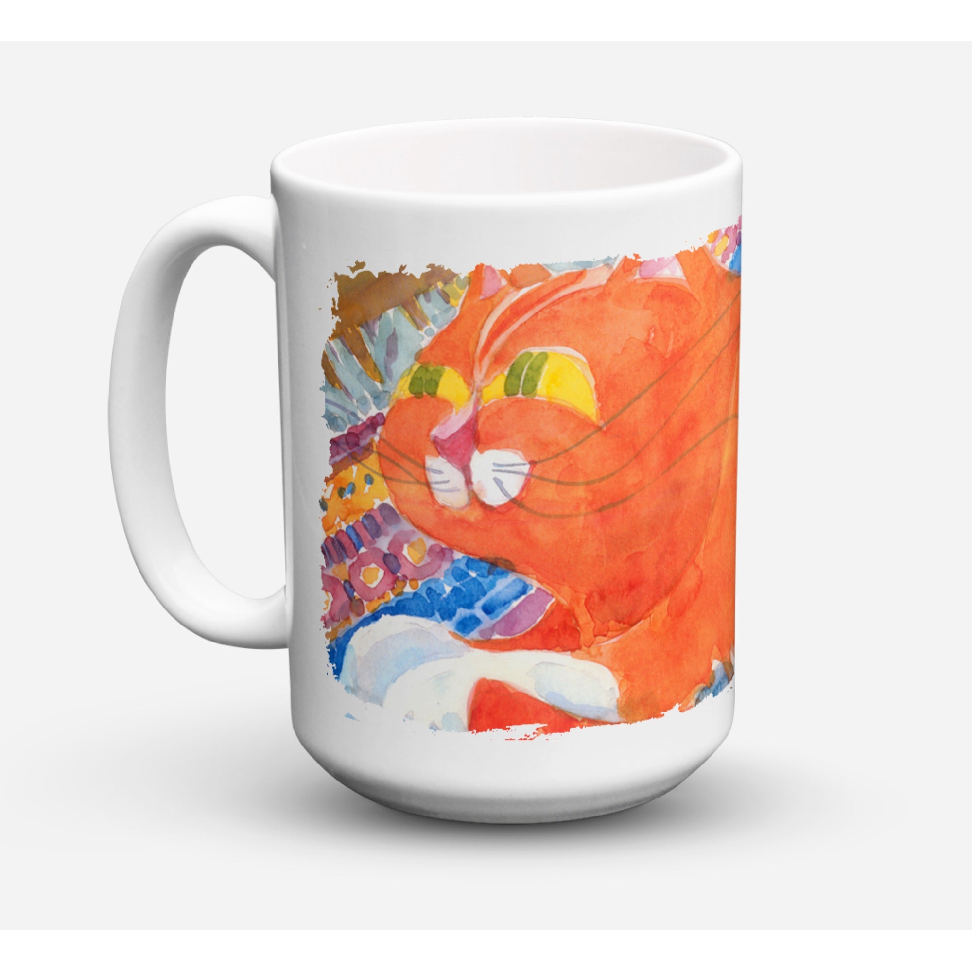 Carolines Treasures 6033CM15 Cat Dishwasher Safe Microwavable Ceramic Coffee Mug 15 oz Multicolor