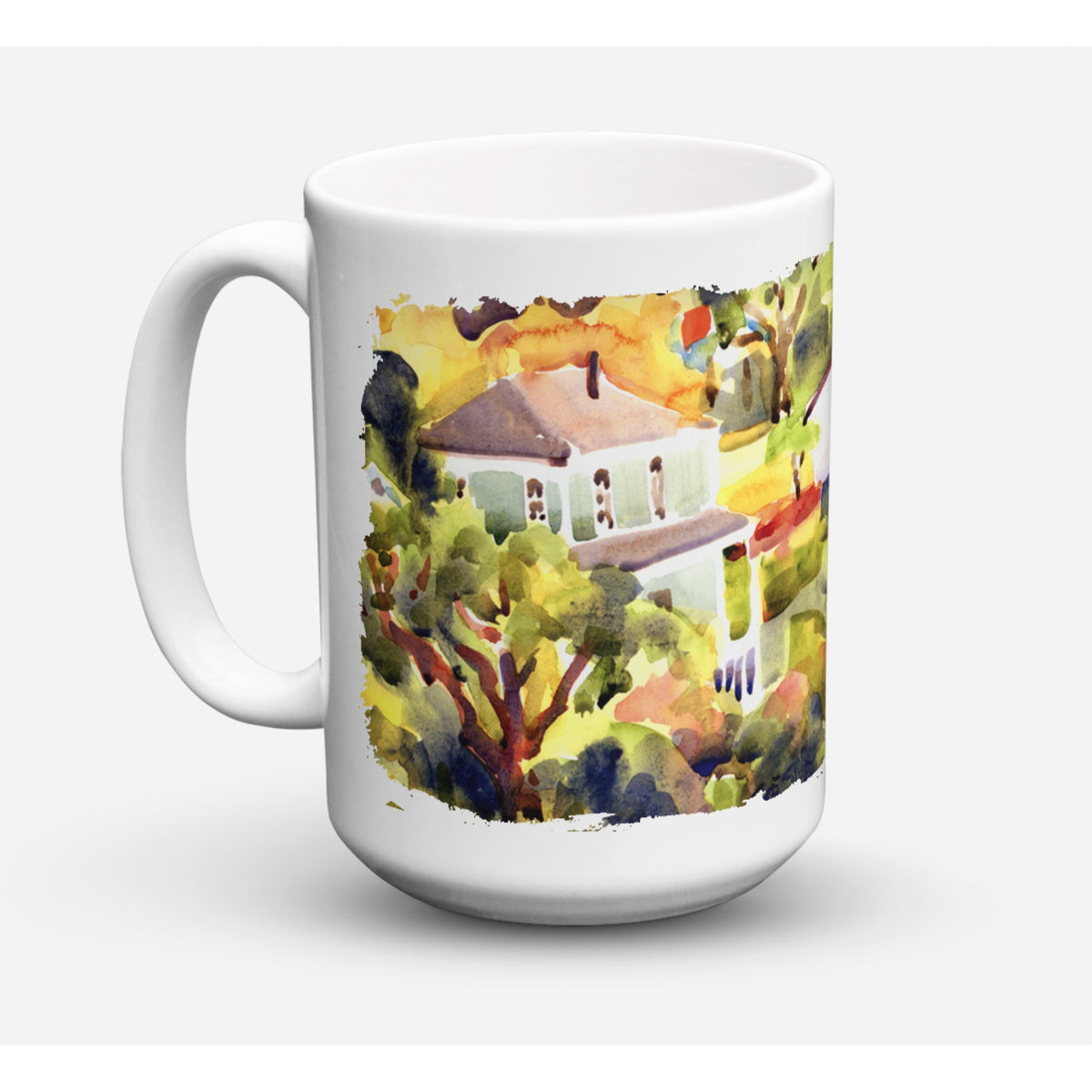 'Caroline's Treasures 6046CM15 Houses Dishwasher Safe Microwavable Ceramic Coffee Mug, 15 oz, Multicolor''