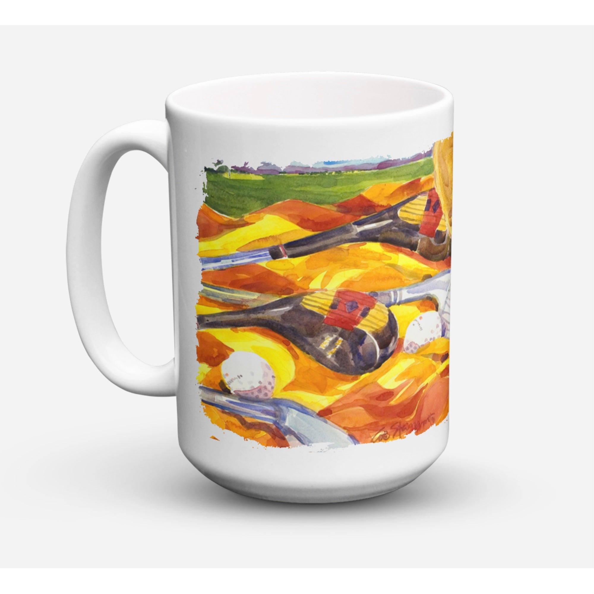 Carolines Treasures 6063CM15 Golf Clubs Golfer Microwavable Ceramic Coffee Mug 15 oz Multicolor