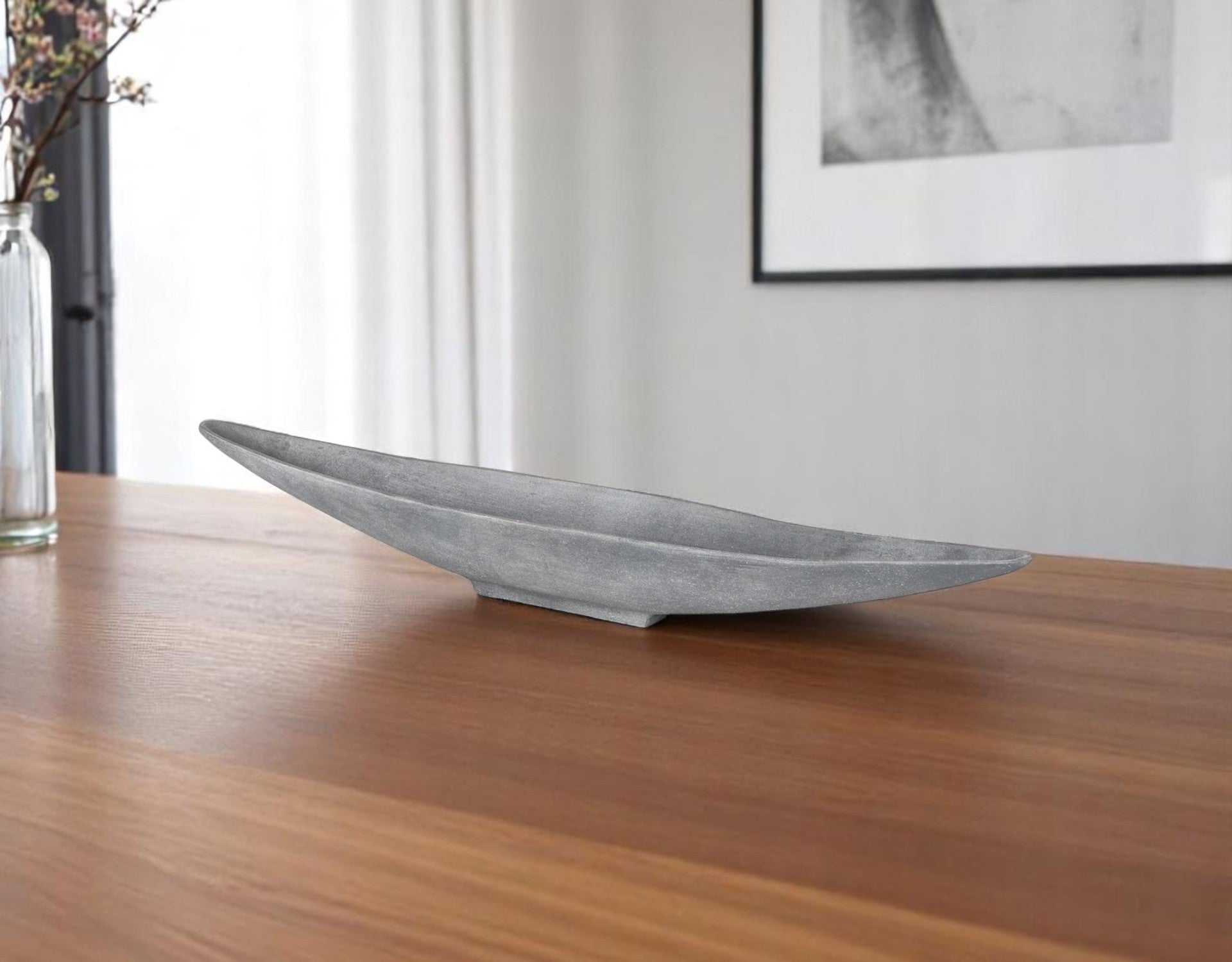 32 Gray Cast Aluminum Oval Centerpiece Bowl