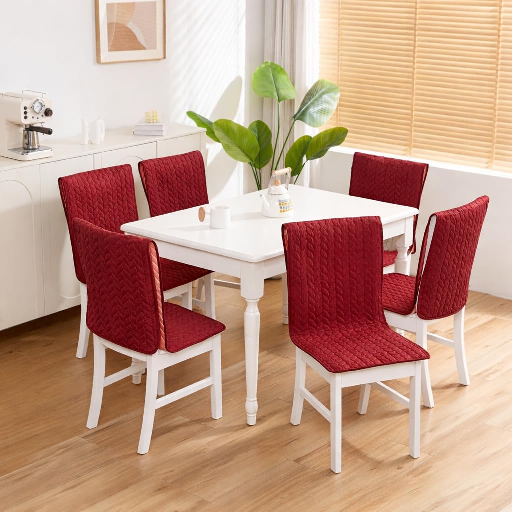 Homethreads Non-Slip Chair Cover-Universal Fit For Kitchen & Dining Chairs-Cushioned Comfort - Stylish Machine Washable Seat Cov