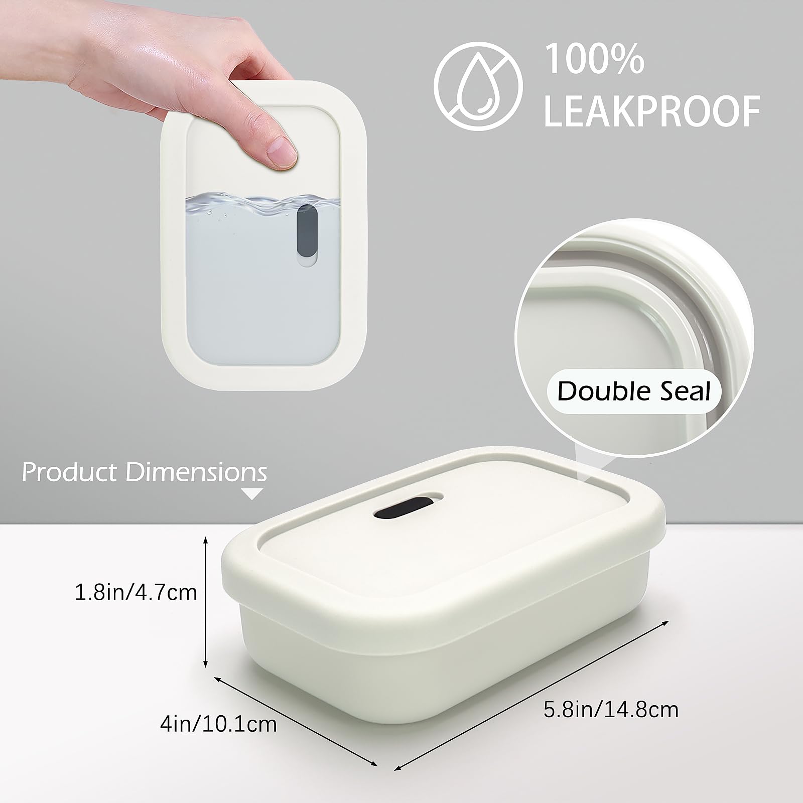 Aidimming Enhanced Leak Proof Travel Soap Case,Shatterproof Silicone Soap Holder For Traveling, Shampoo And Conditioner Bars Soa