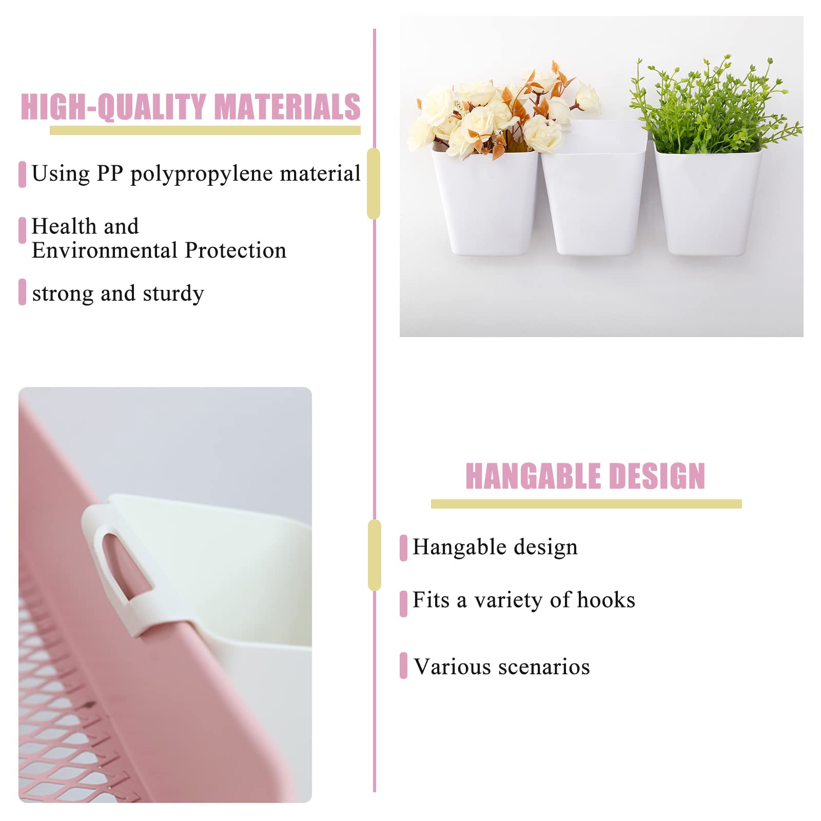 6 Pack Hanging Cup Holder Rolling Cart Organizer Accessories Trolley Basket Storage Hanging Bucket Hanging Container For Kids