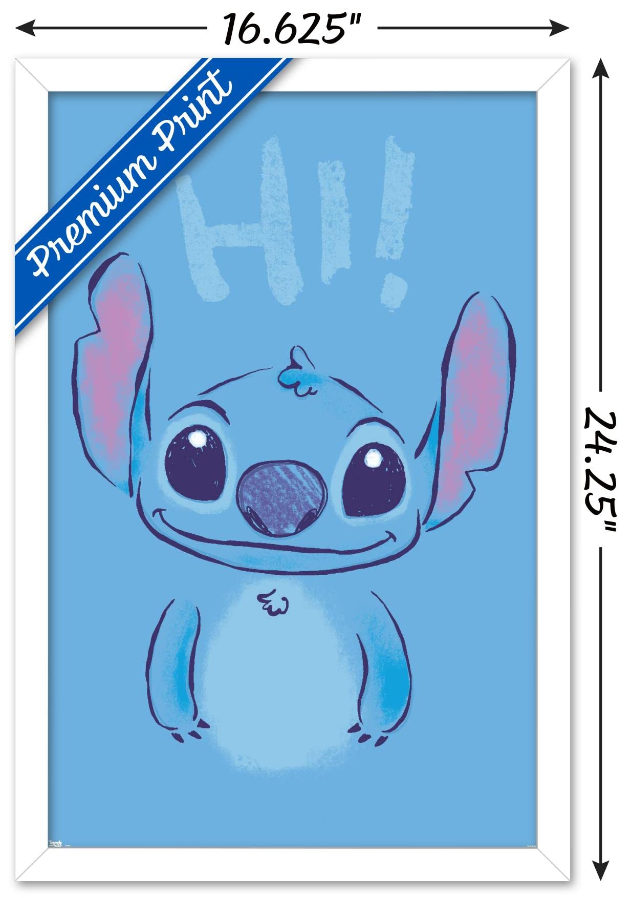 Trends International Disney Lilo And Stitch - Hi Wall Poster, 14.725'' X 22.375'', White Framed Version
