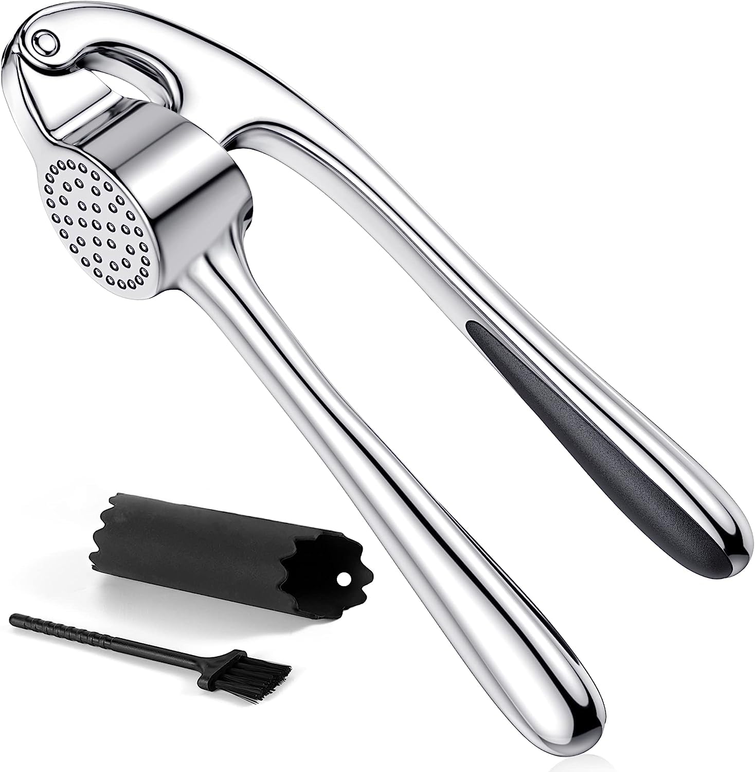 Premium Garlic Press Stainless Steel - Elevate Your Culinary Experience With Our Premium Garlic Mincer, Crusher & Peeler Set, Di