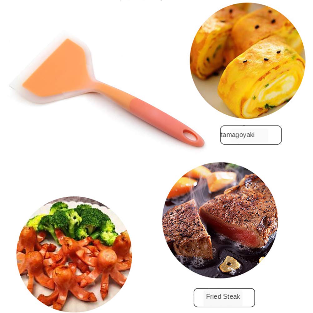 Goeielewe Omelette Spatula 10-Inch Silicone Pancakes Shovel Durable Heat-Resistant Wide Spatula Turner Nonstick Fried Shovel For