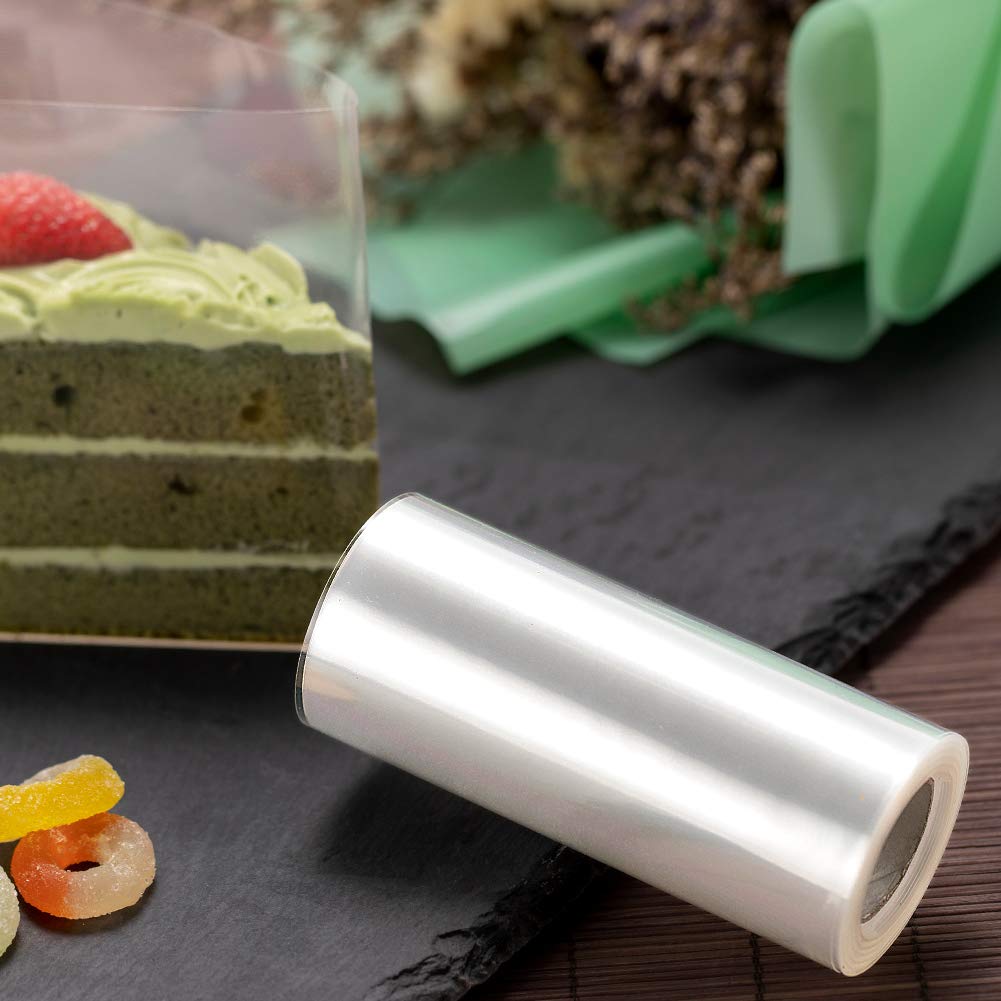 Yql Cake Collar 4 Inch,Acetate Roll Diy Acetate Sheet Baking Transparent Mousse Cake Sheets Clear Cake Strips For Baking Decorat