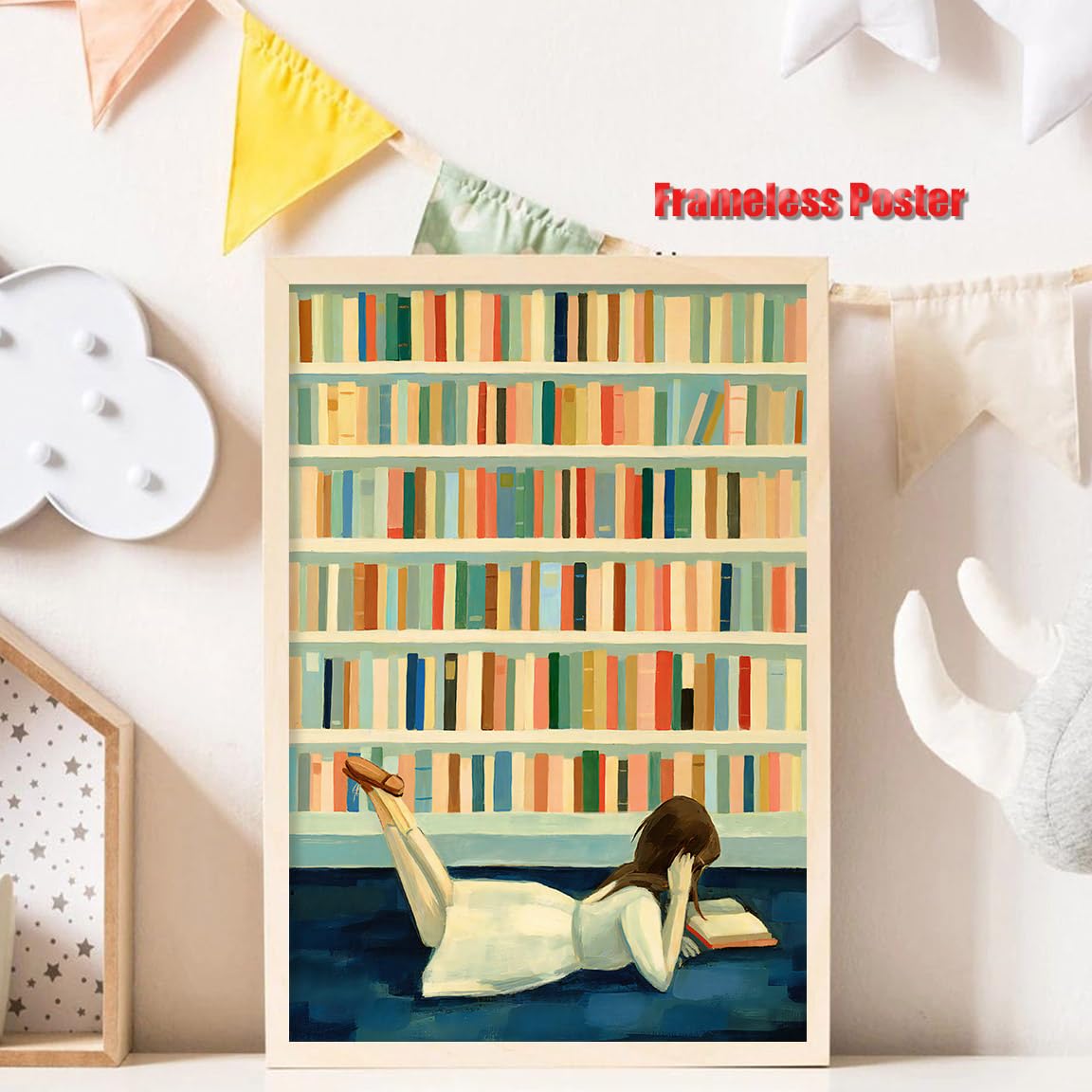 Girl Reading Book Wall Art Inspirational Poster Book Canvas Print Woman Reading A Book Painting For Bedroom Home Decor Book Post