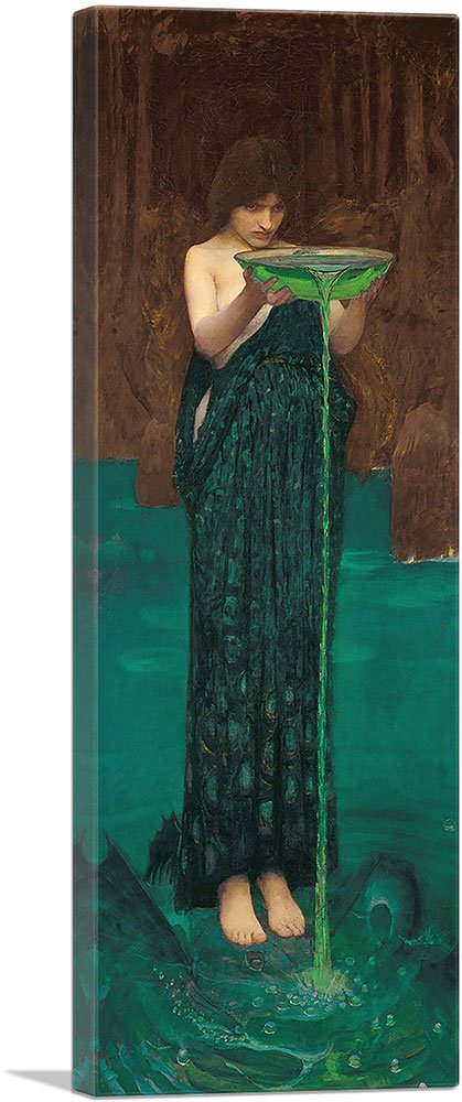 Artcanvas Circe Invidiosa 1892 Canvas Art Print Stretched Framed Painting Picture Poster Giclee Wall Decor By John William Water