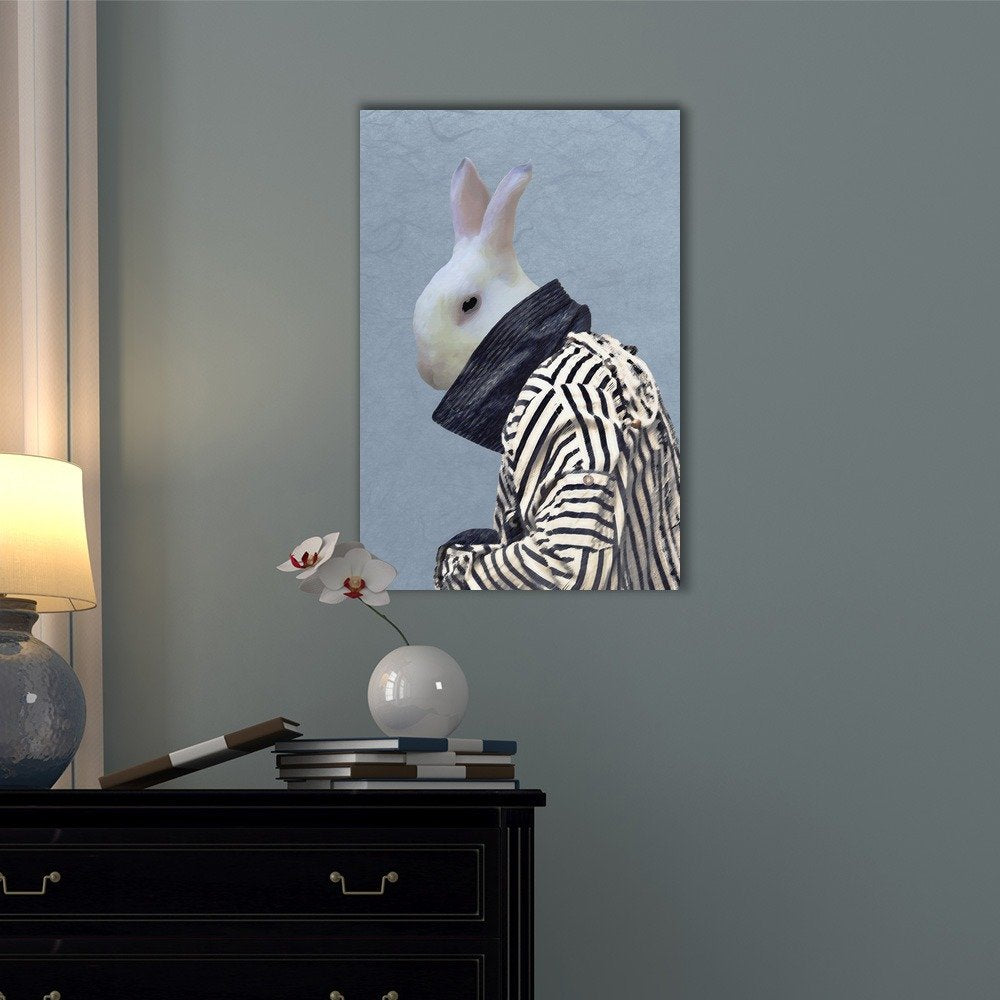 Wall26 - Mr Animal Series Canvas Wall Art - Mr Rabbit - Gallery Wrap Modern Home Art | Ready To Hang - 32X48 Inches