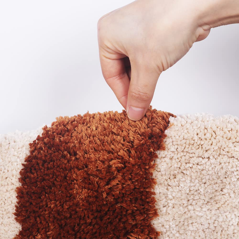 Boho Bathroom Rugs Runner Non-Slip Moon Phases Microfiber Bohemian Bath Mats Washable Carpet For Tub, Shower, Bedroom, Beige, 20