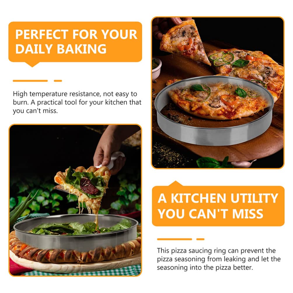 Luxshiny Tart Ring Stainless Steel Muffin Rings: 12Inch Tart Pastry Rings Molds Round Pizza Cutter Circle Egg Pancake Rings Kitc