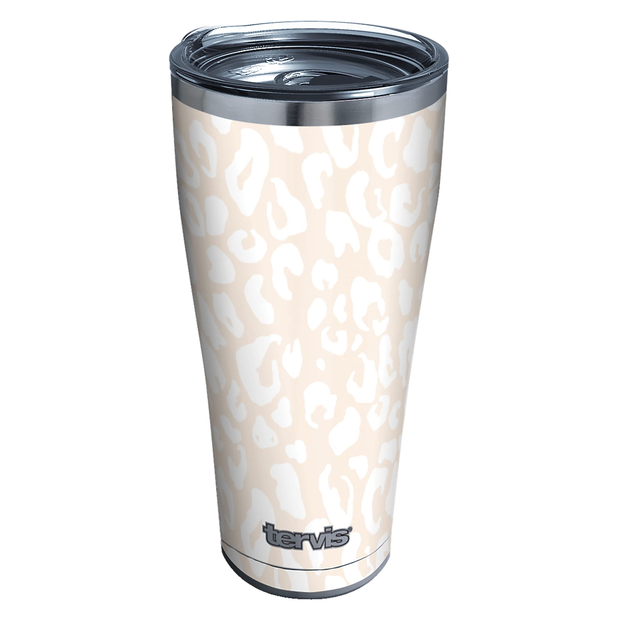 Tervis Triple Walled Leopard Frost Animal Print Insulated Tumbler Cup Keeps Drinks Cold & Hot, 30Oz, Stainless Steel