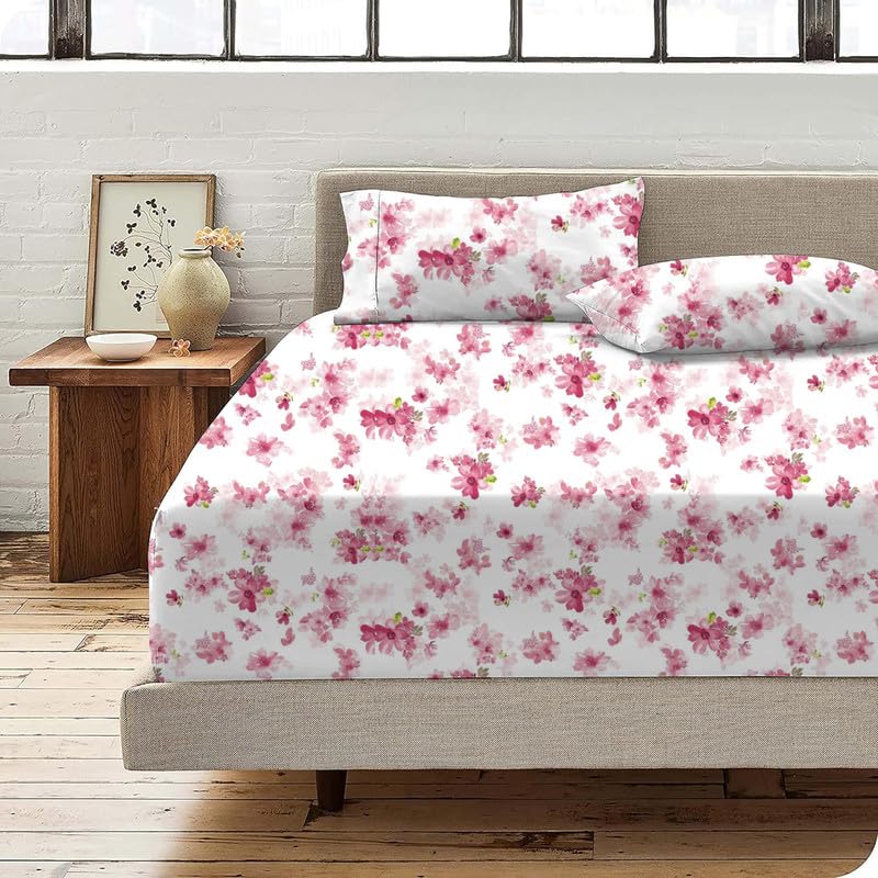 1800 Brushed Microfiber Bedsheet with 2 Pillow Cover | Bedsheets | Bed Sheet | chadar  Soft and Breathable  Flat Sheet with 2 