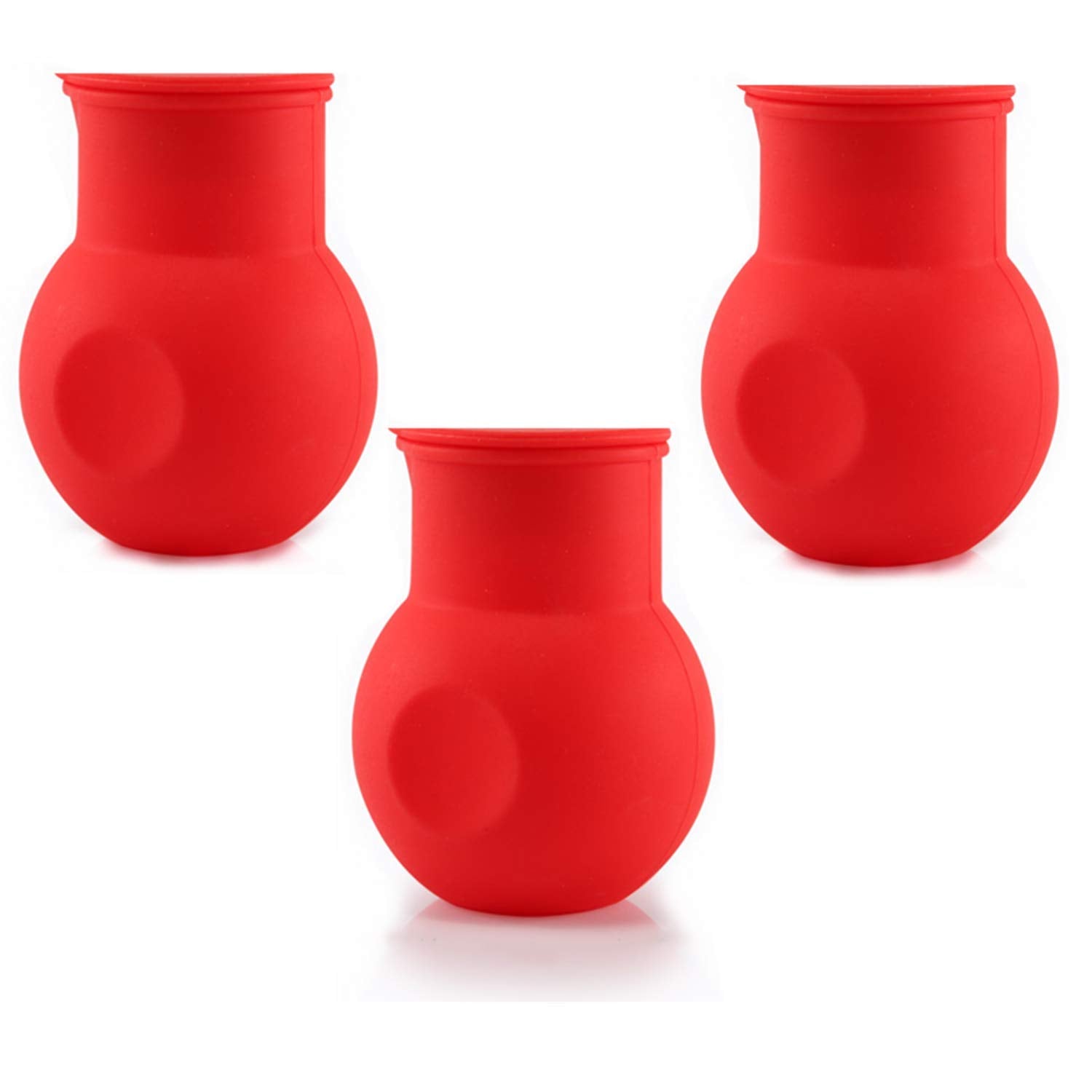 Dd-Life 3 Pcs Silicone Chocolate Melting Pot, Butter Sauce Milk Microwave Baking Pouring Tool (Red)
