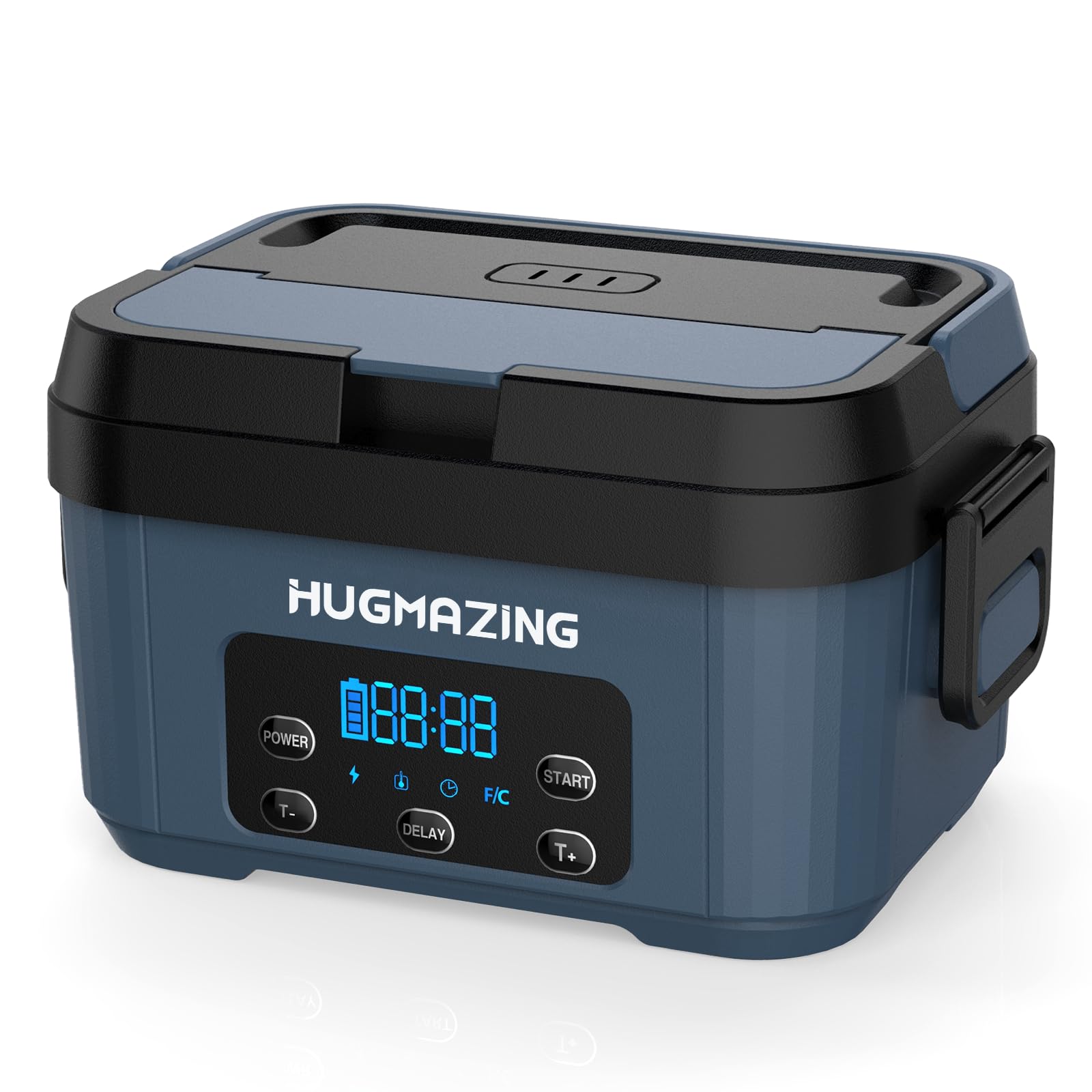 Hugmazing Cordless Electric Lunch Box For Adults, Men & Women - Rechargeable Self-Heating Food Warmer With 1100Ml Ss Container,
