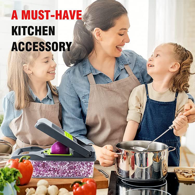 Jlv Picador,Cortador De Verdura 12 En 1 Manual Multi Kitchen Helper Procesador De Alimentos Chopper