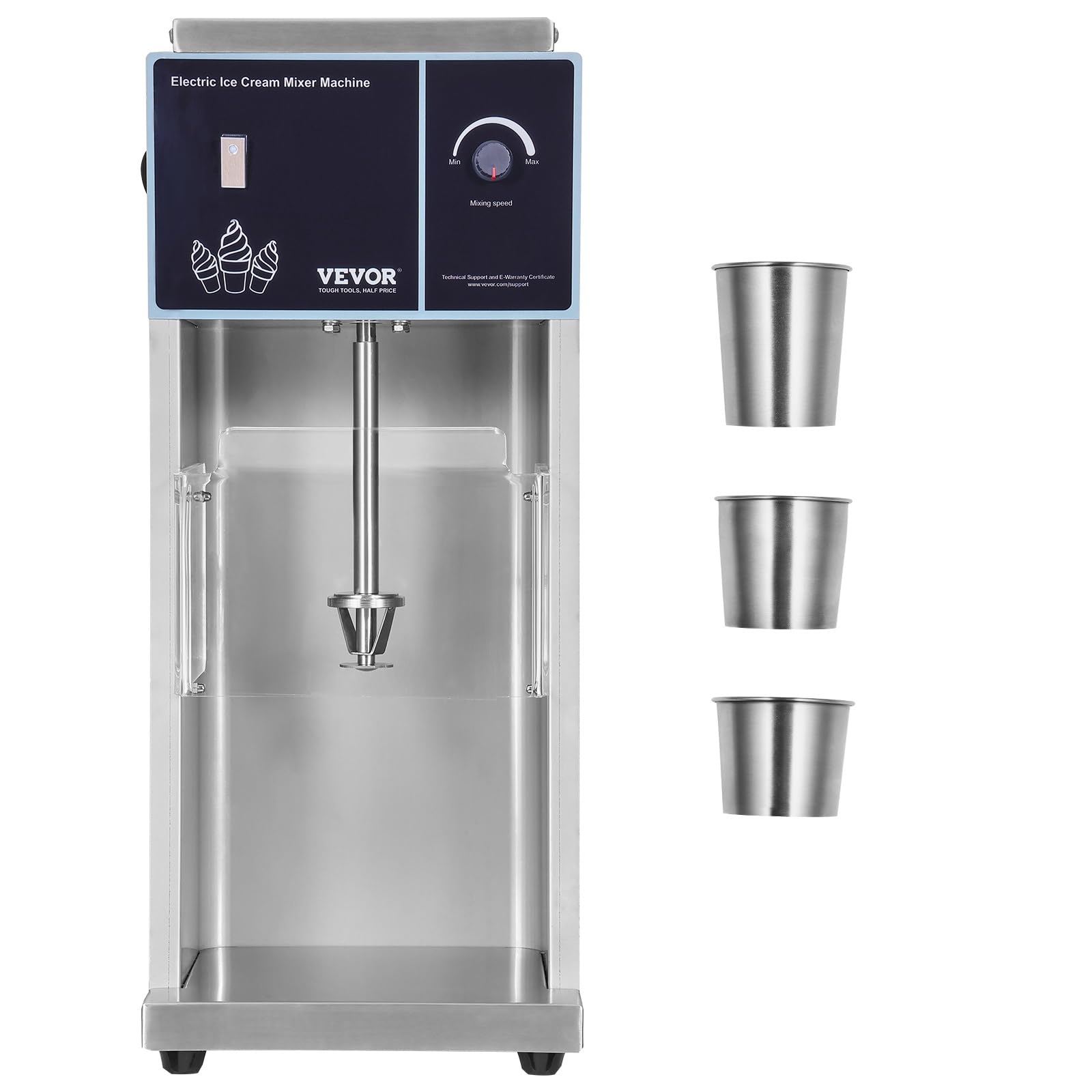 VEVOR Frozen Yogurt Blending Machine 400W, Stepless Speed Adjustment,Yogurt Milkshake Ice Cream Mixing Machine 4200RPM