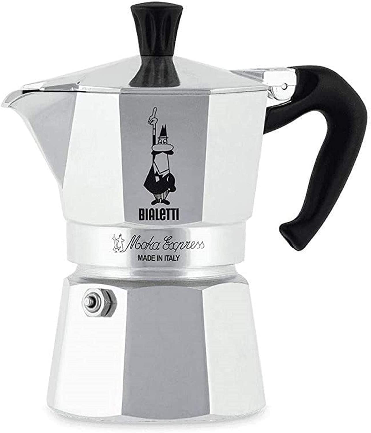 Bialetti - Moka Express: Iconic Stovetop Espresso Maker, Makes Real Italian Coffee, Moka Pot 1 Cup (2 Oz - 60 Ml), Aluminium, Si