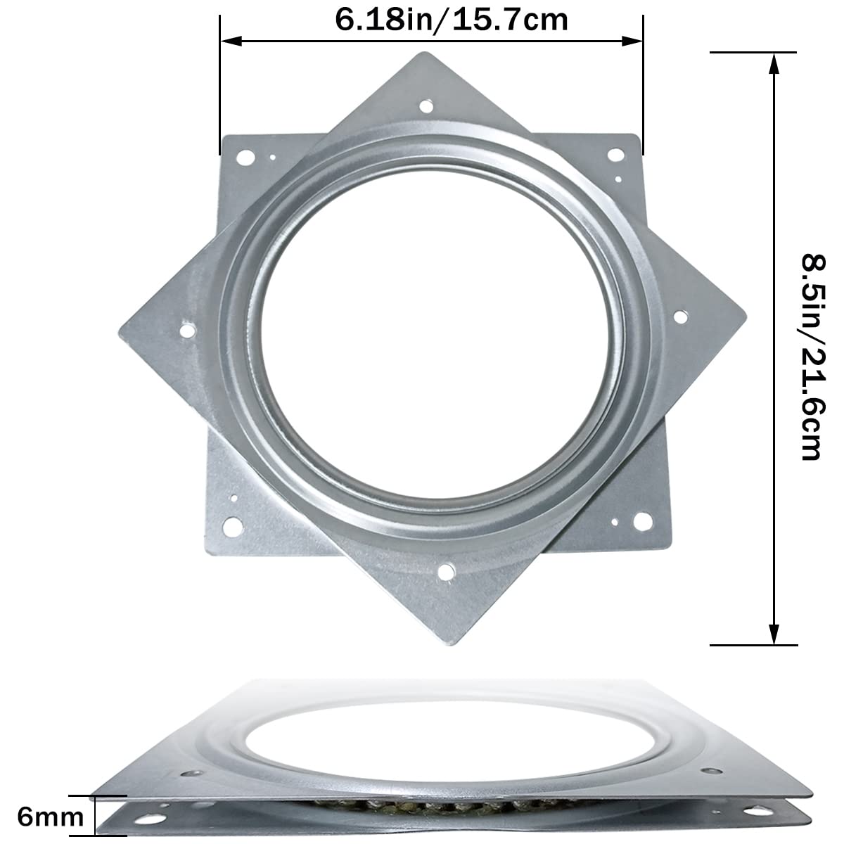 1 Pcs Of 6'' Inch Lazy Susan Turntable Bearings Hardware Square Rotating Bearing Plate For Serving Trays, Swivel Plate, Kitchen