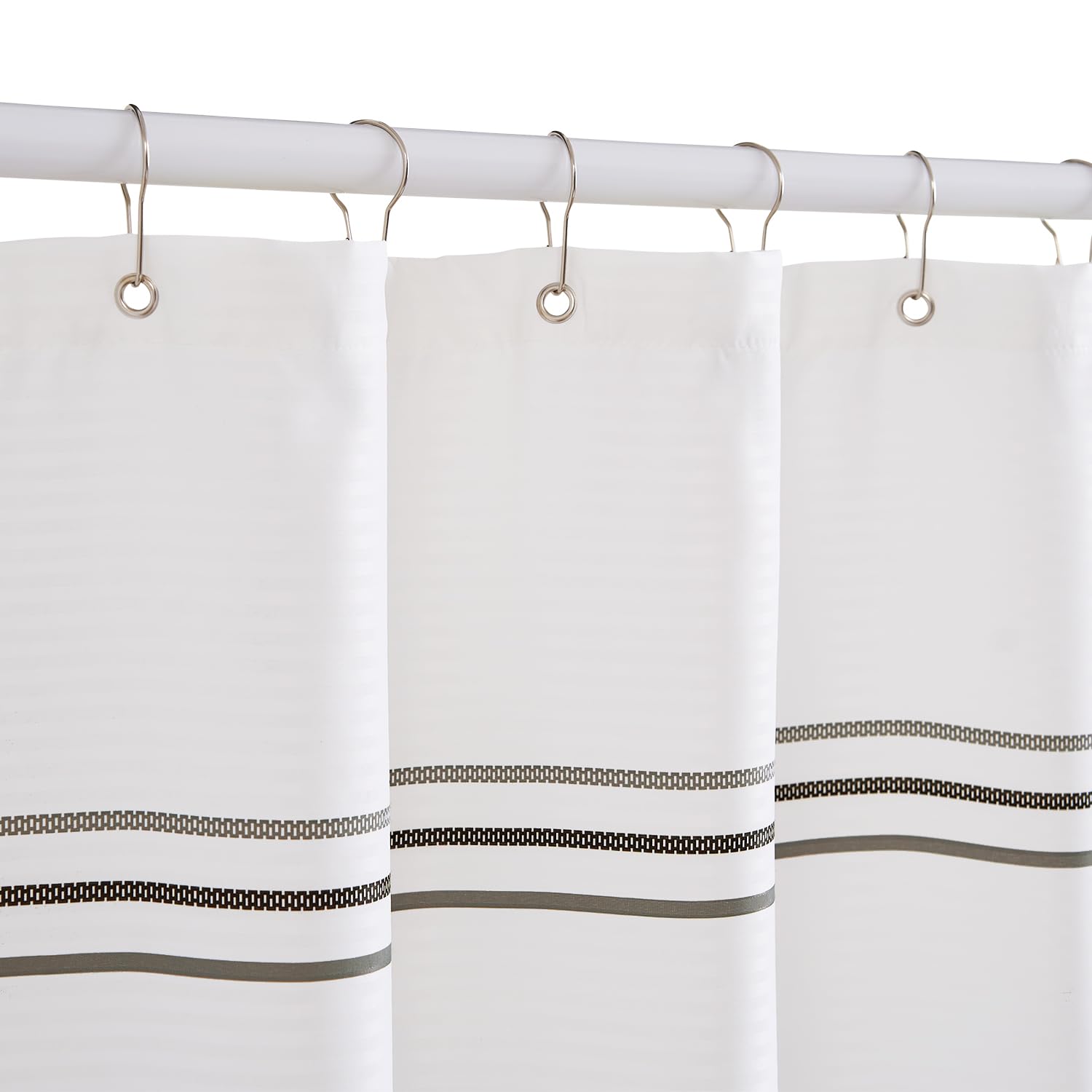 Jinchan Multi Grey And White Shower Curtain Ombre Fabric Shower Curtains For Bathroom Modern Striped Shower Curtain Waterproof I