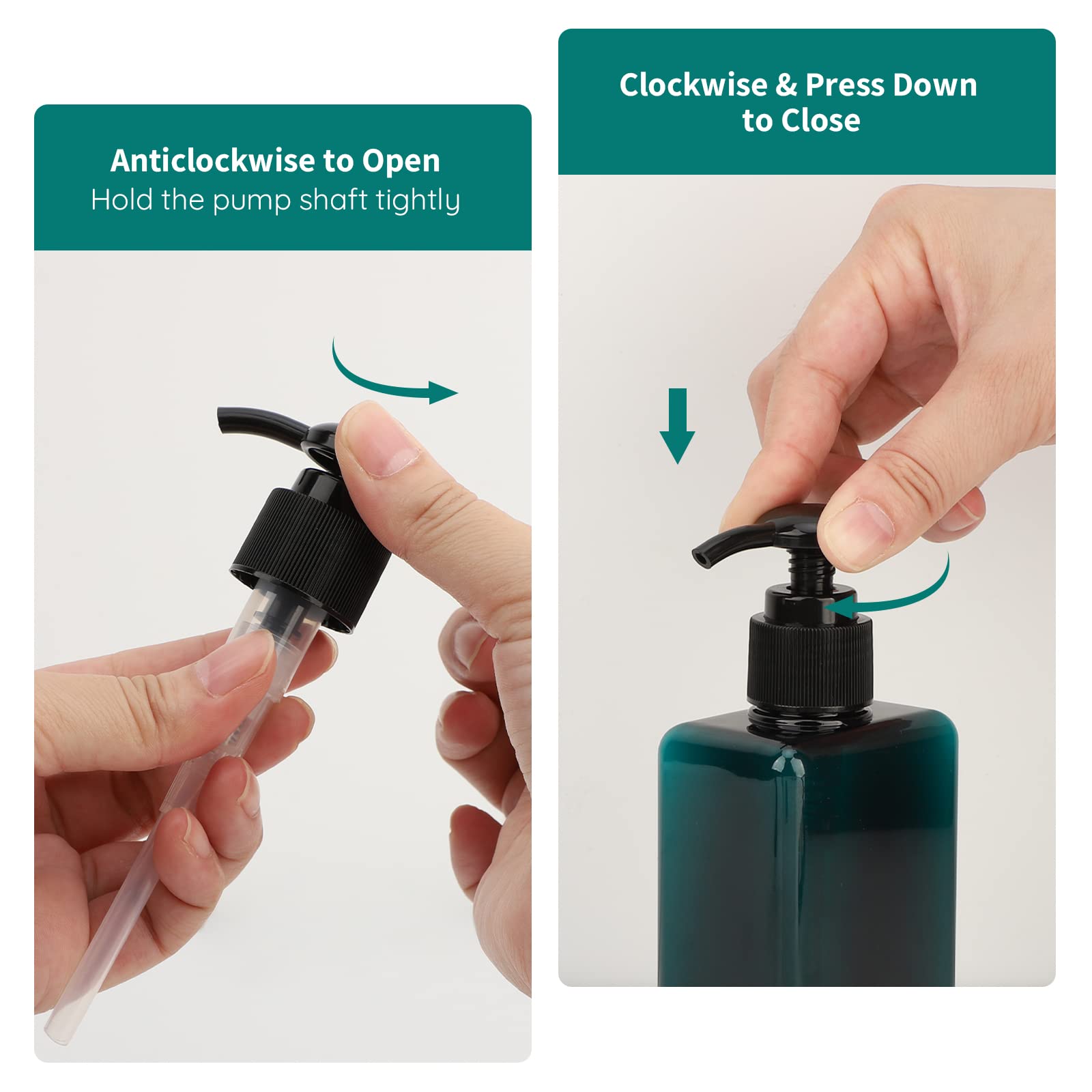 Segbeauty Refillable Soap Dispenser, 4 Pack 6.8Oz Plastic Square Press Pump Bottles, 200Ml Empty Travel Containers Lotion Cosmet