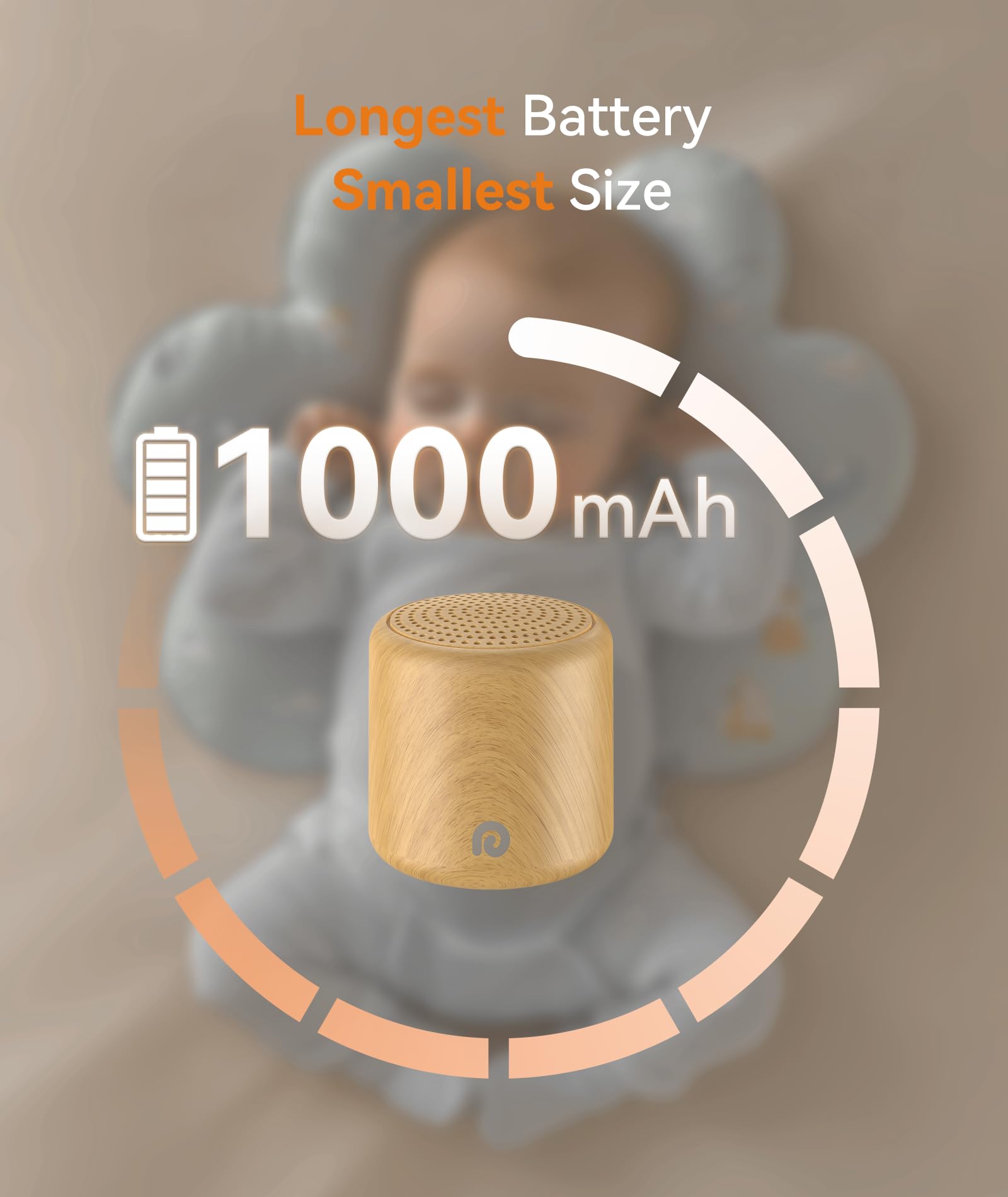 Dreamegg Sound Machine for Baby&Adults - Travel Sound Machine for Sleep, Features Powerful Battery, Egg-Sized, 16 Soothing Sound