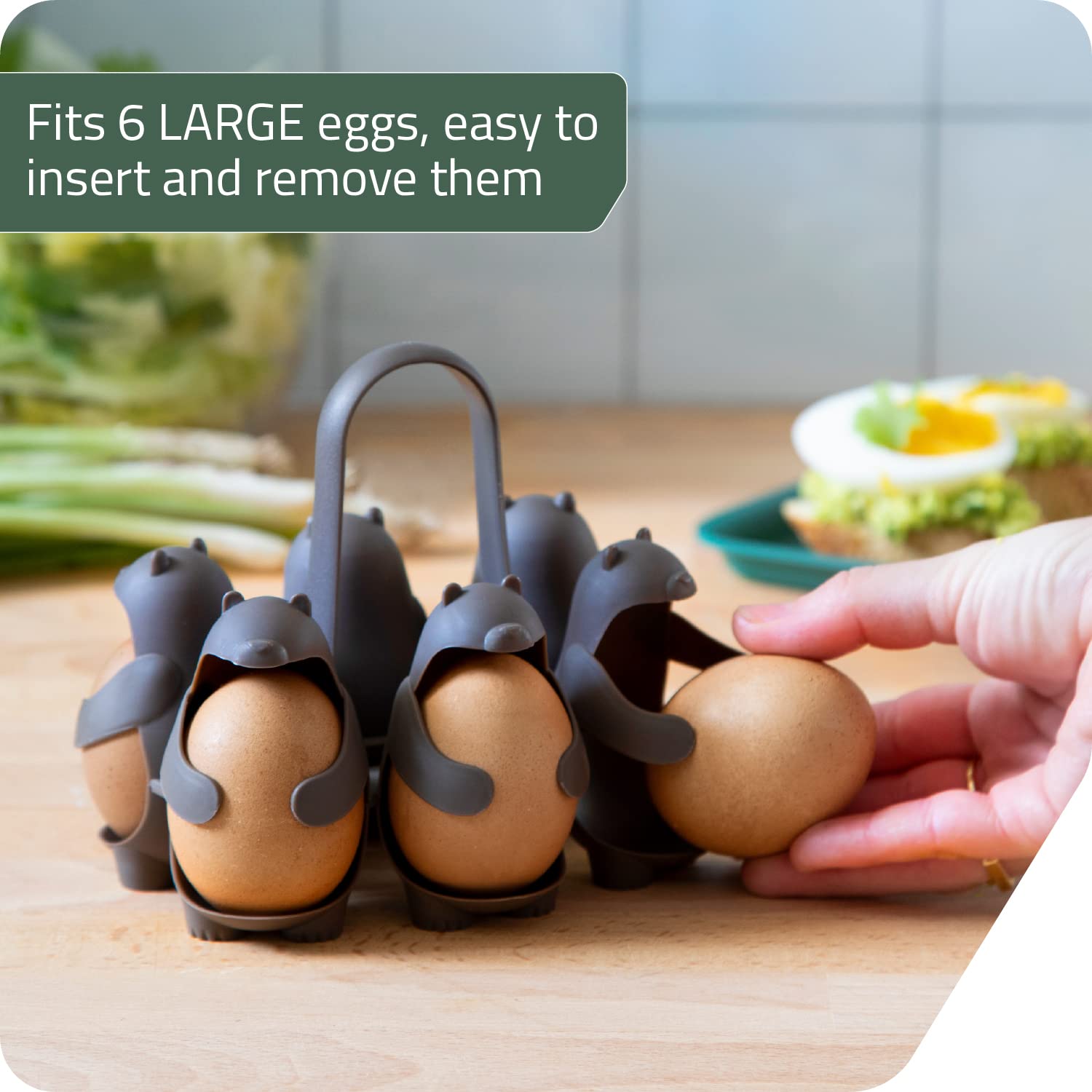 Peleg Design Egg Holder, Brown, 14.5X11X13 Cm
