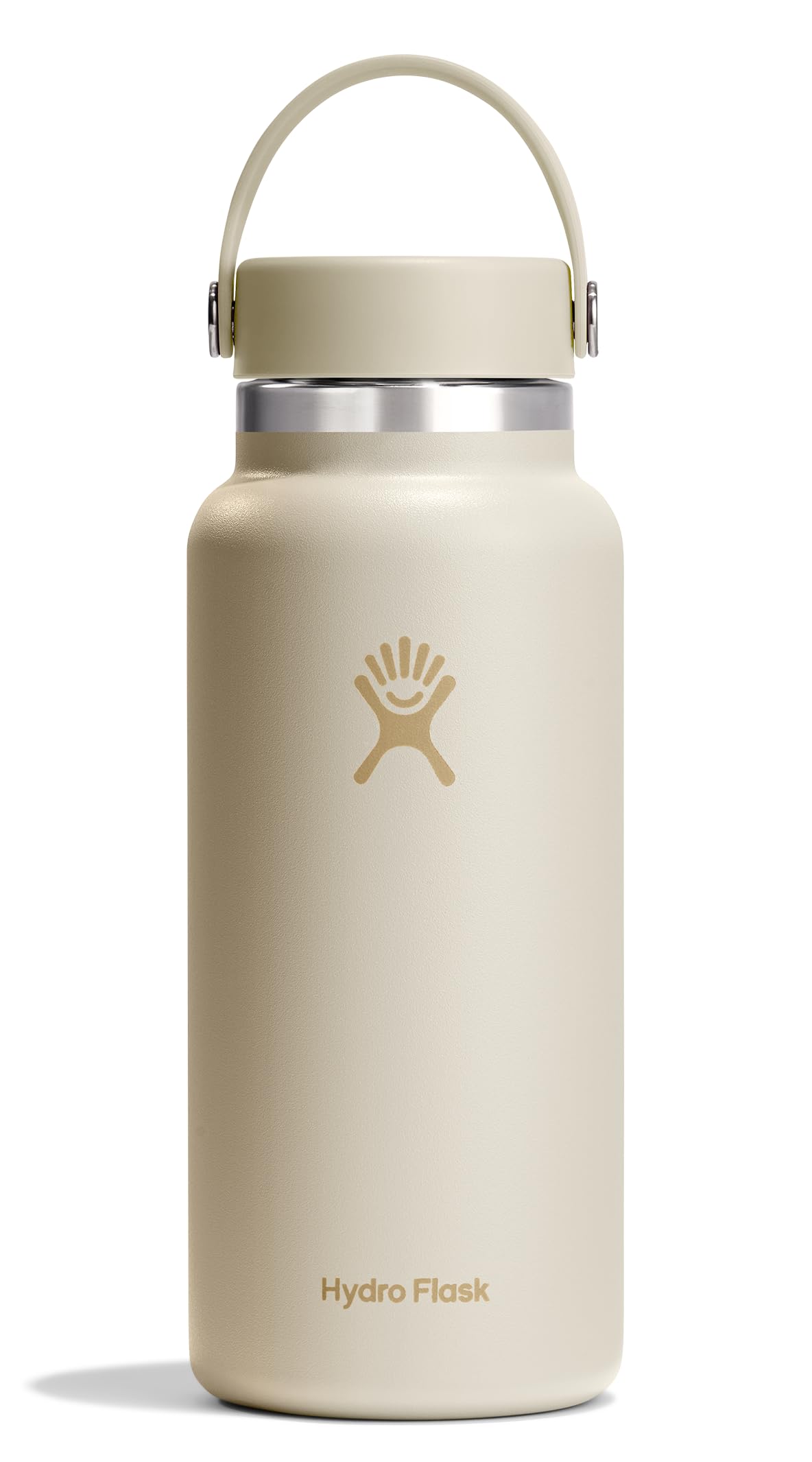 HYDRO FLASK Water Bottle - Insulated Stainless Steel - Wide Cap Lid, Non Spill, Leakproof 32 Oz Coconut Cream