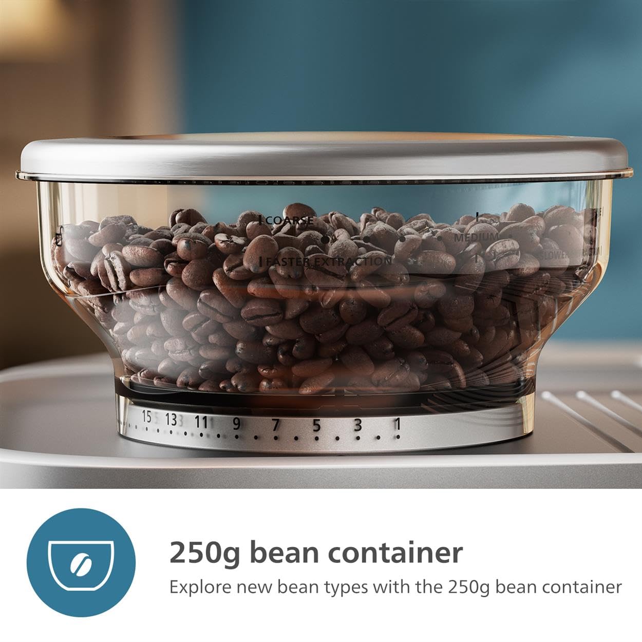 Philips Barista Brew Semi Automatic Espresso Machine - Single & Double Espresso + Americano Button, 250G Bean Container + Grinde