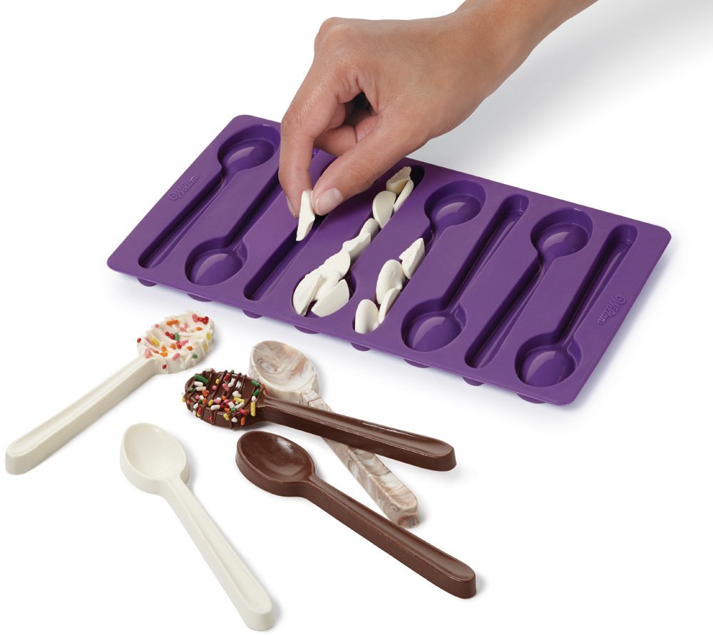 Wilton Spoon-Shaped Silicone Candy Mold, Purple, Model 2115-0229, Ideal for Baking and Candy Making