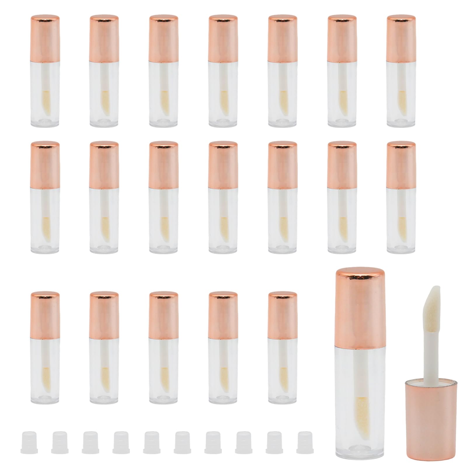 Yinluluna 50Pack Rose Gold Empty Lip Gloss Tubes, 1.2ml Clear Lipstick Tube