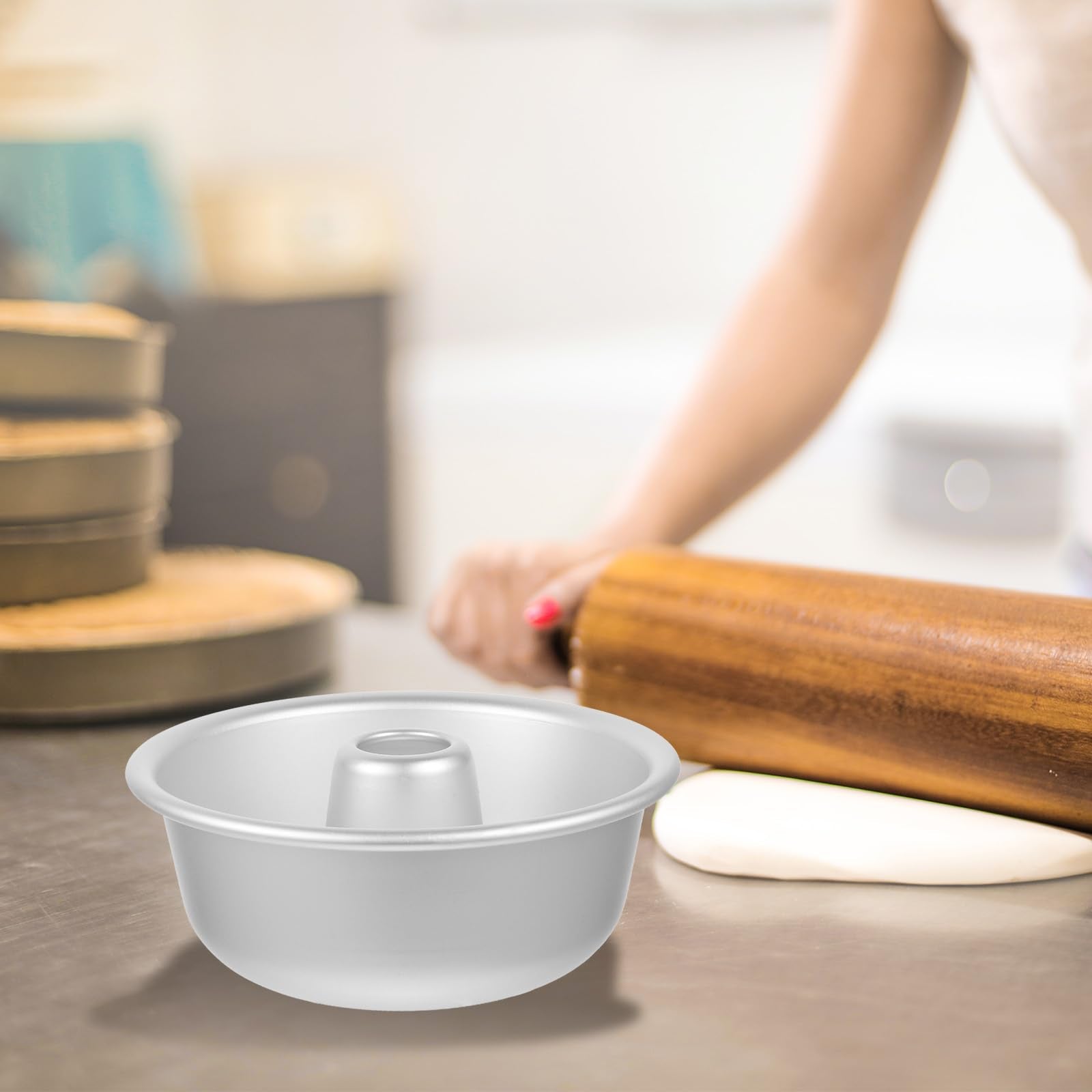 Ifundom Angel Food Cake Pan, 6 Inch Round Chiffon Cake Mold Aluminum Tube Pan Baking Cake Mould For Baking