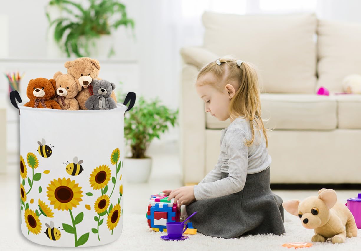 Ddbasket Sunflower Laundry Basket Kidshamper For Nursery Boy And Girl Dinosaur Hamper Cute Kids Toys Storage Bin Organizer Room
