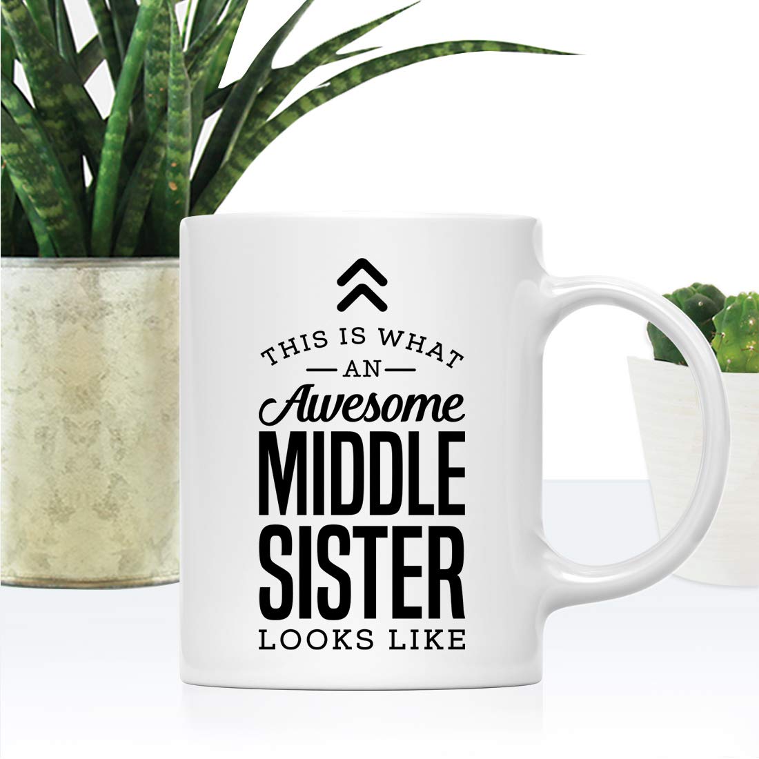 Andaz Press 11oz. Ceramic Coffee Tea Mug Gift, This is What an Awesome Middle Sister Looks Like, 1-Pack, Birthday Gift Ideas Cow