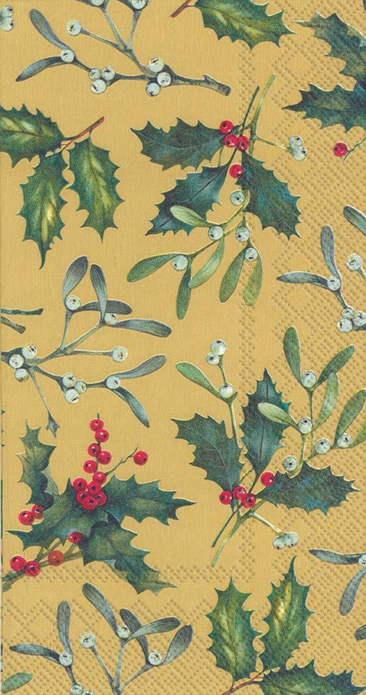 Boston International Ihr 3-Ply Guest/Dinner Paper Napkins, 8.5 X 4.5-Inches, Esther Gold