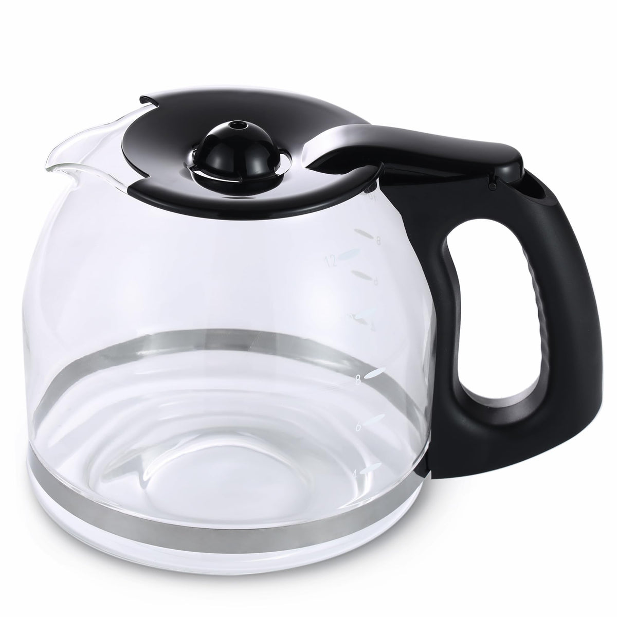 Besbarista 12-Cup Glass Replacement Carafe For Mr. Coffee Model #Sk12, Sk13, Ehx23, Jwx31, Sjx23, Sjx39 (Black, Replaces Pld12-R