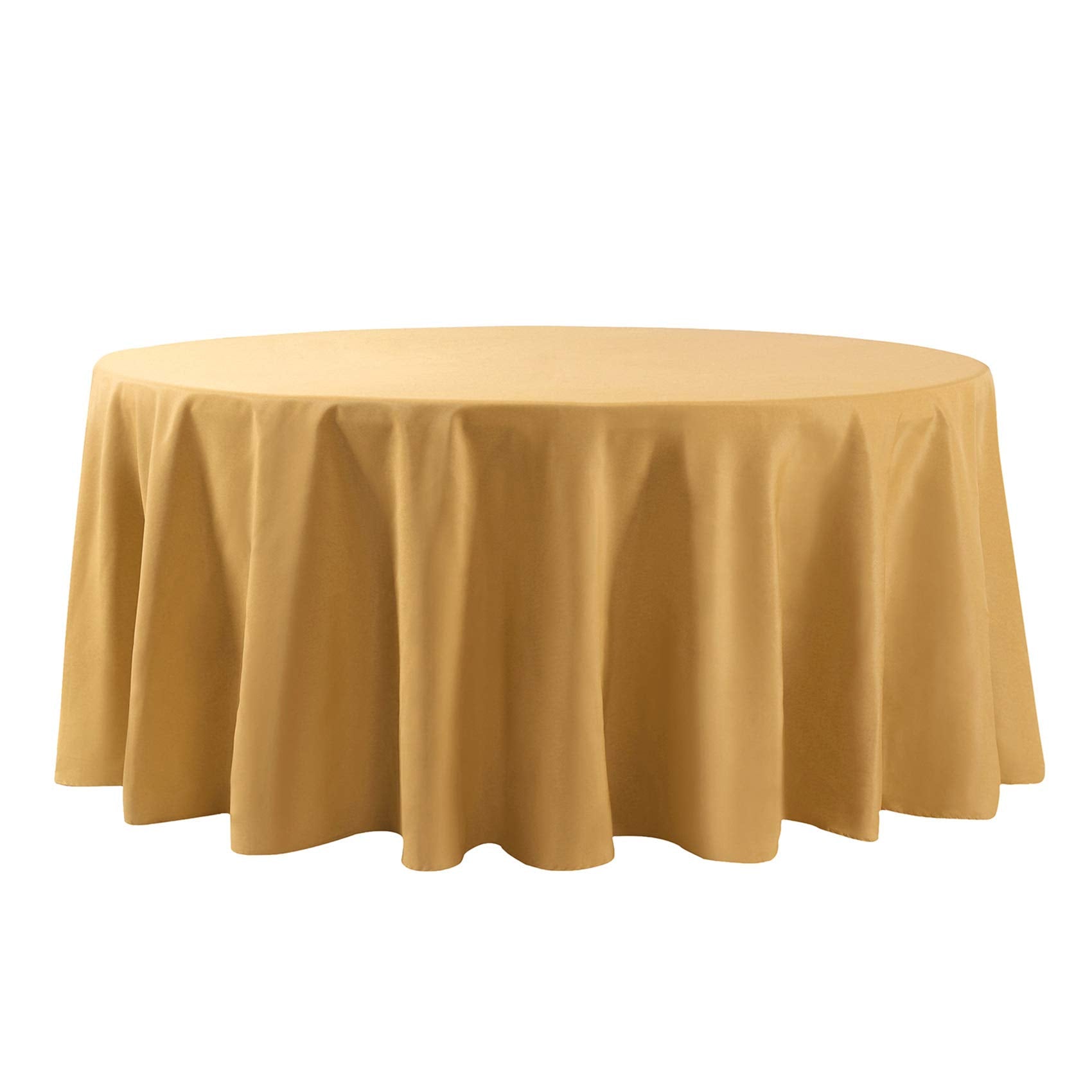132 Inch Round Tablecloth Washable Polyester Table Cloth Decorative Table Cover For Wedding Party Dining Banquet(132 Inch,Gold)